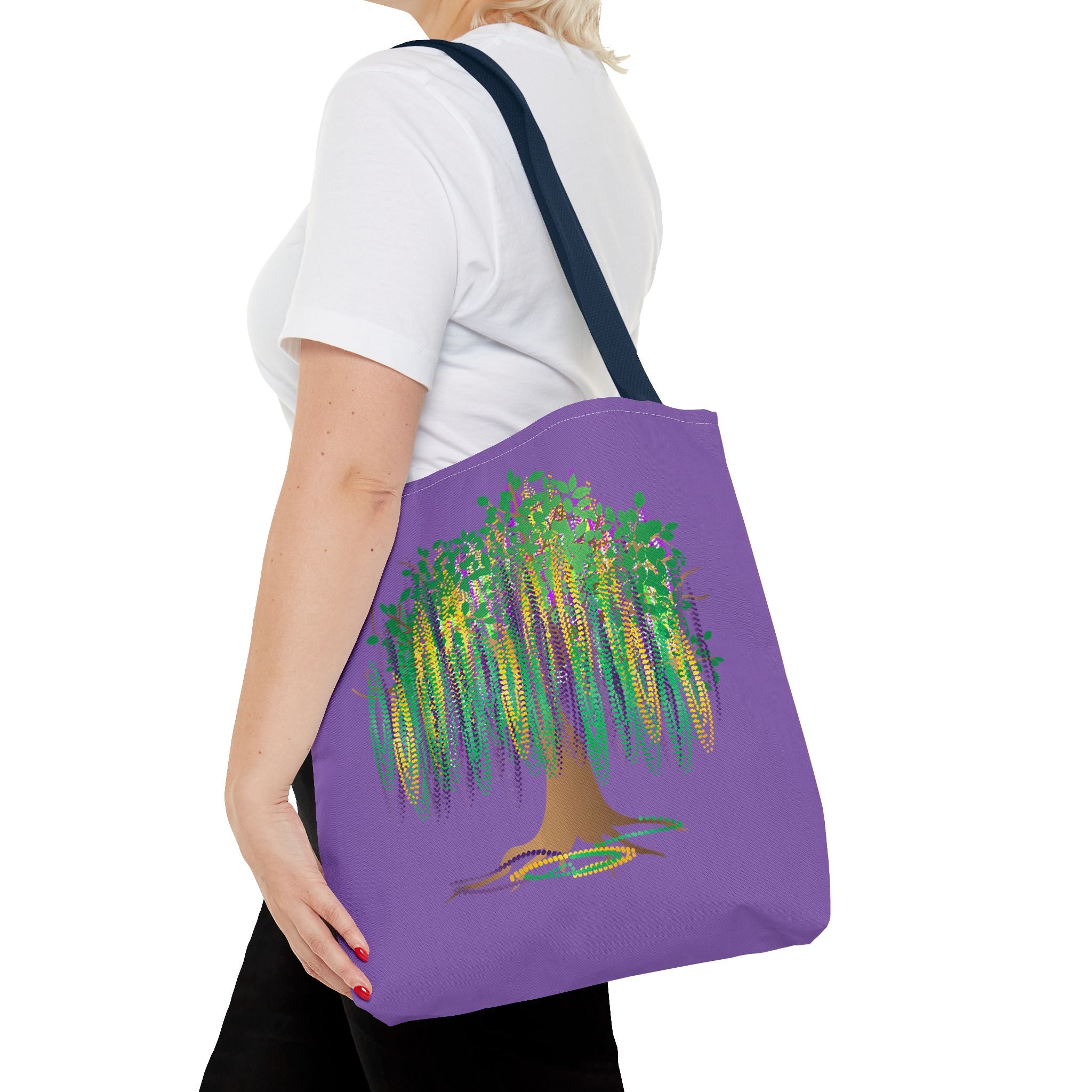 Mardi Gras Bead Tree Art Tote