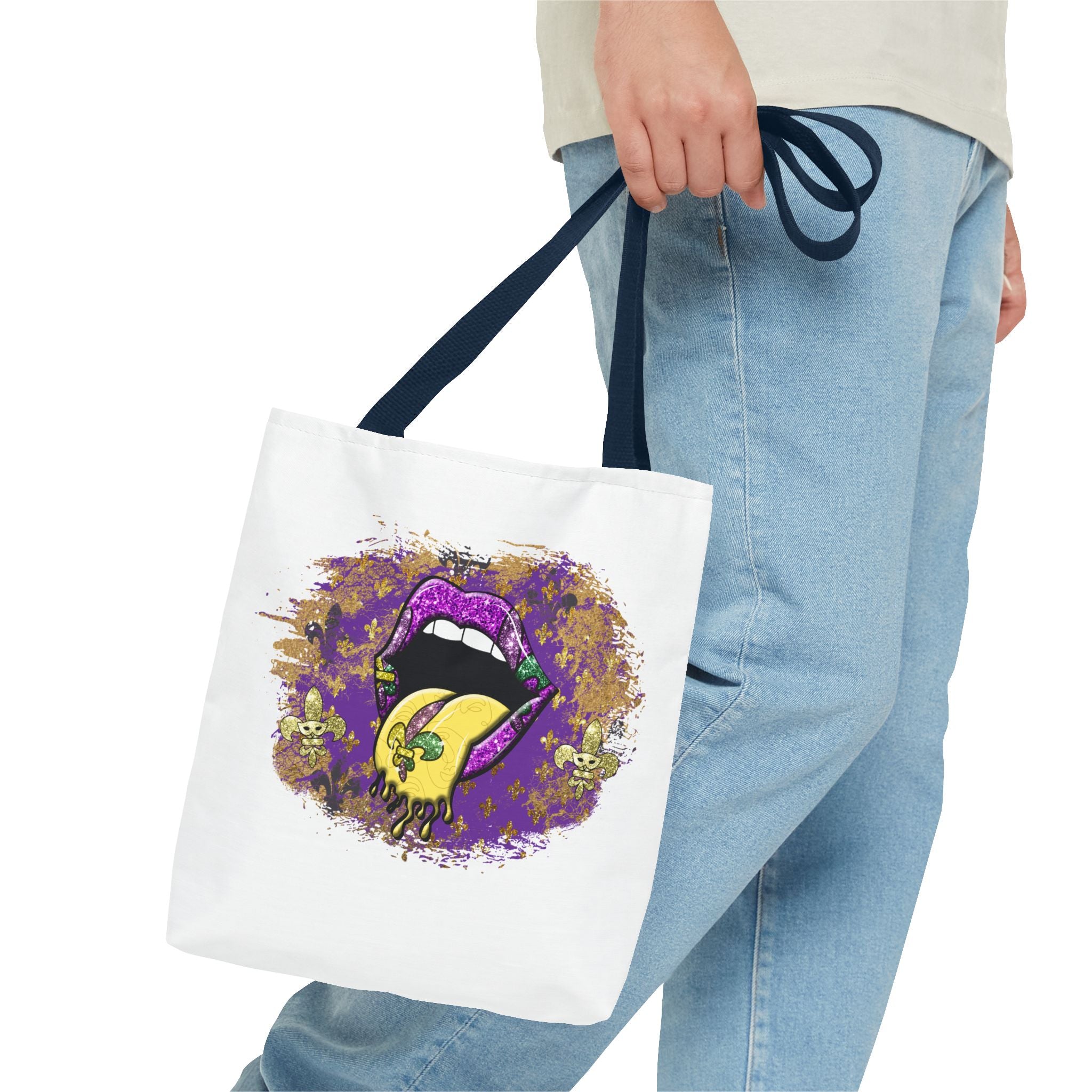 Graphic Tote Bag — Mardi Gras Tongue Pop Art