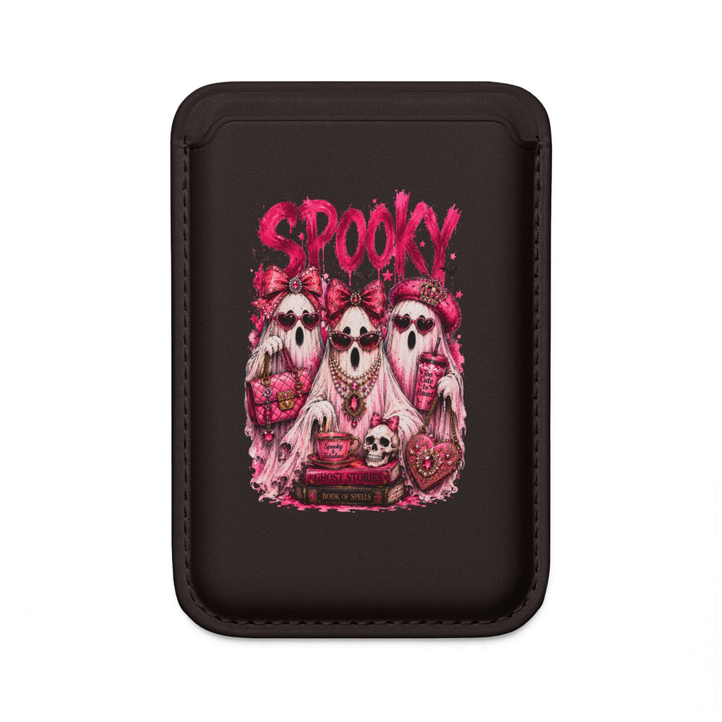 Spooky Pink Ghosts MagSafe Vegan Wallet