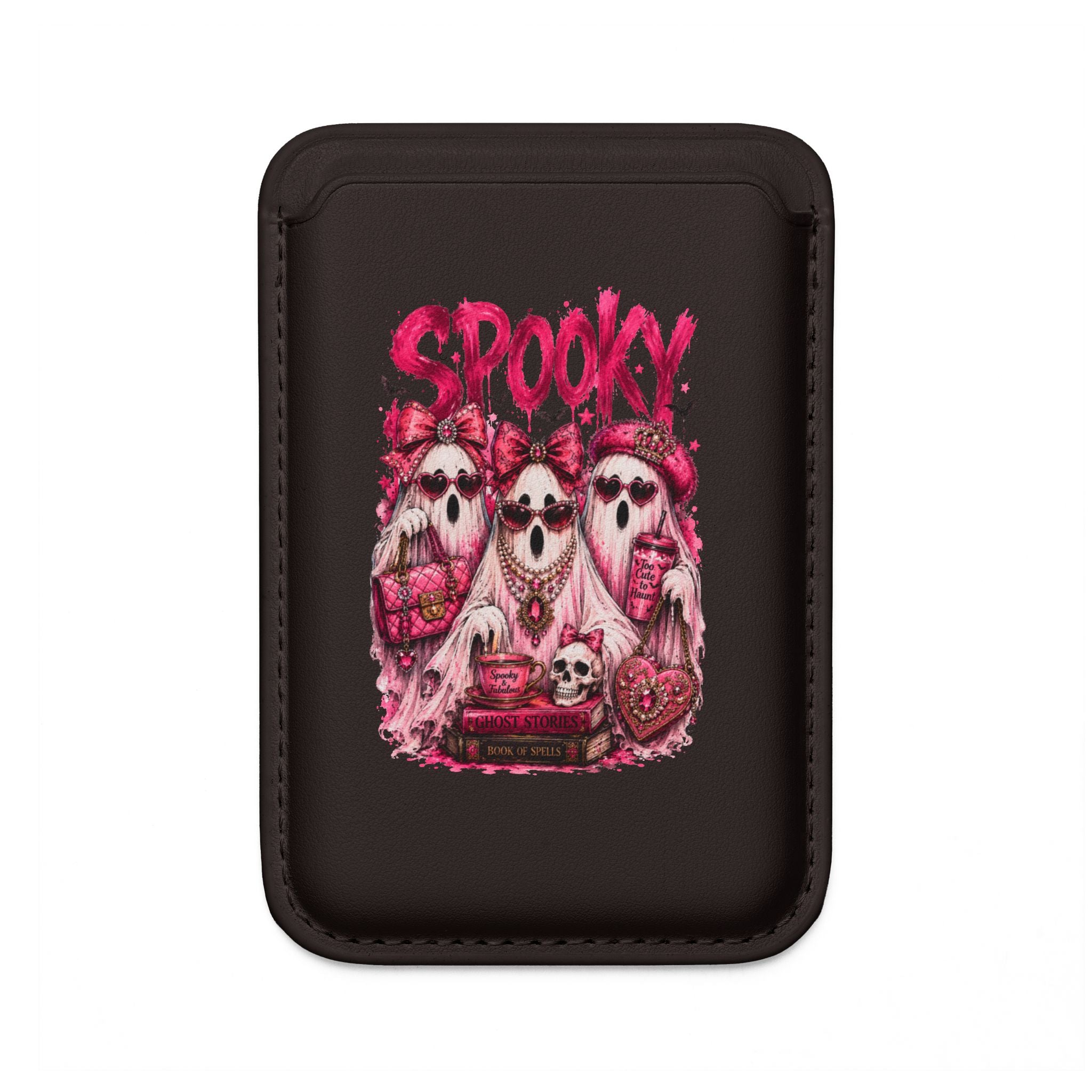 Spooky Pink Ghosts MagSafe Vegan Wallet