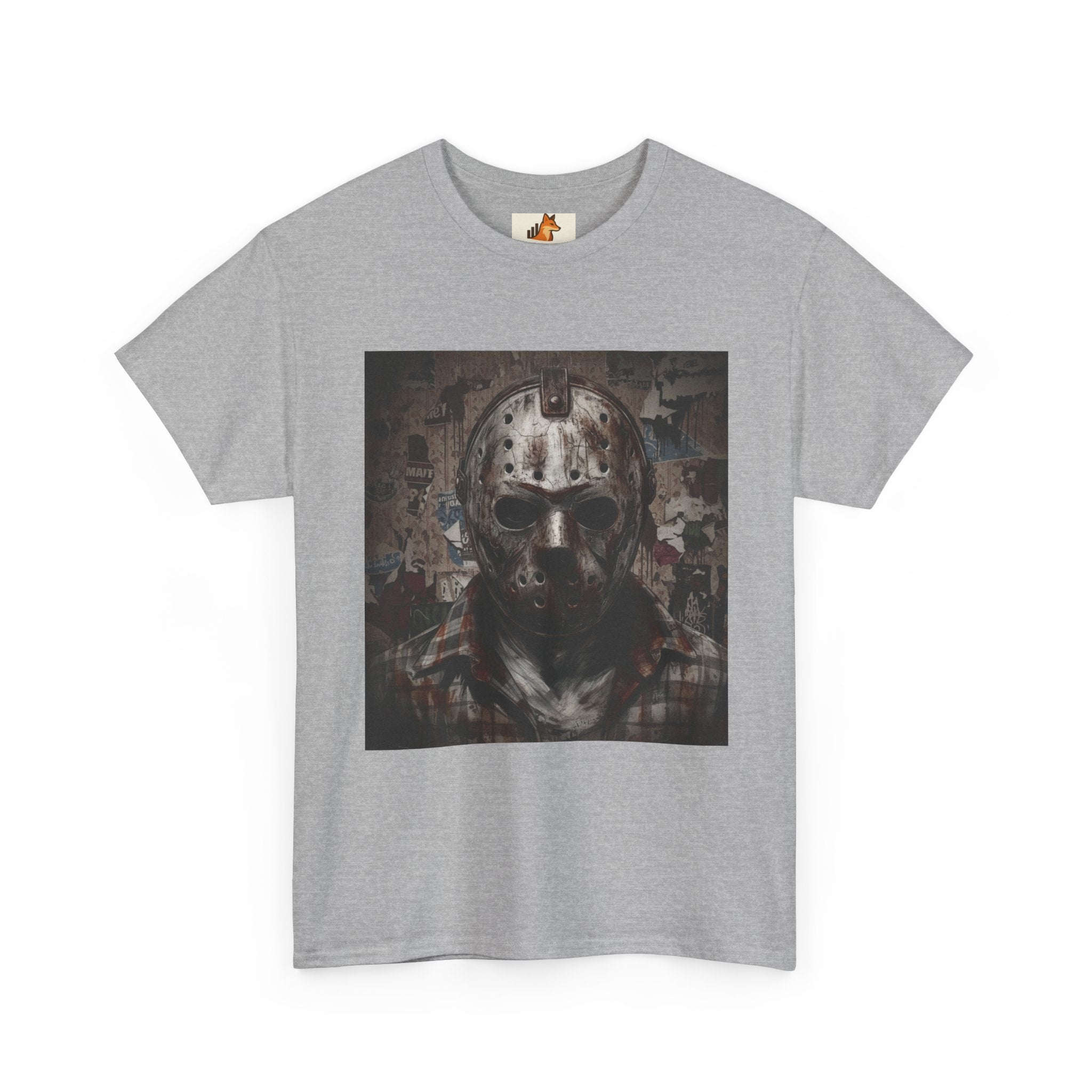 Hockey Mask Horror Tee — Retro Jason-Style Slasher Graphic Shirt