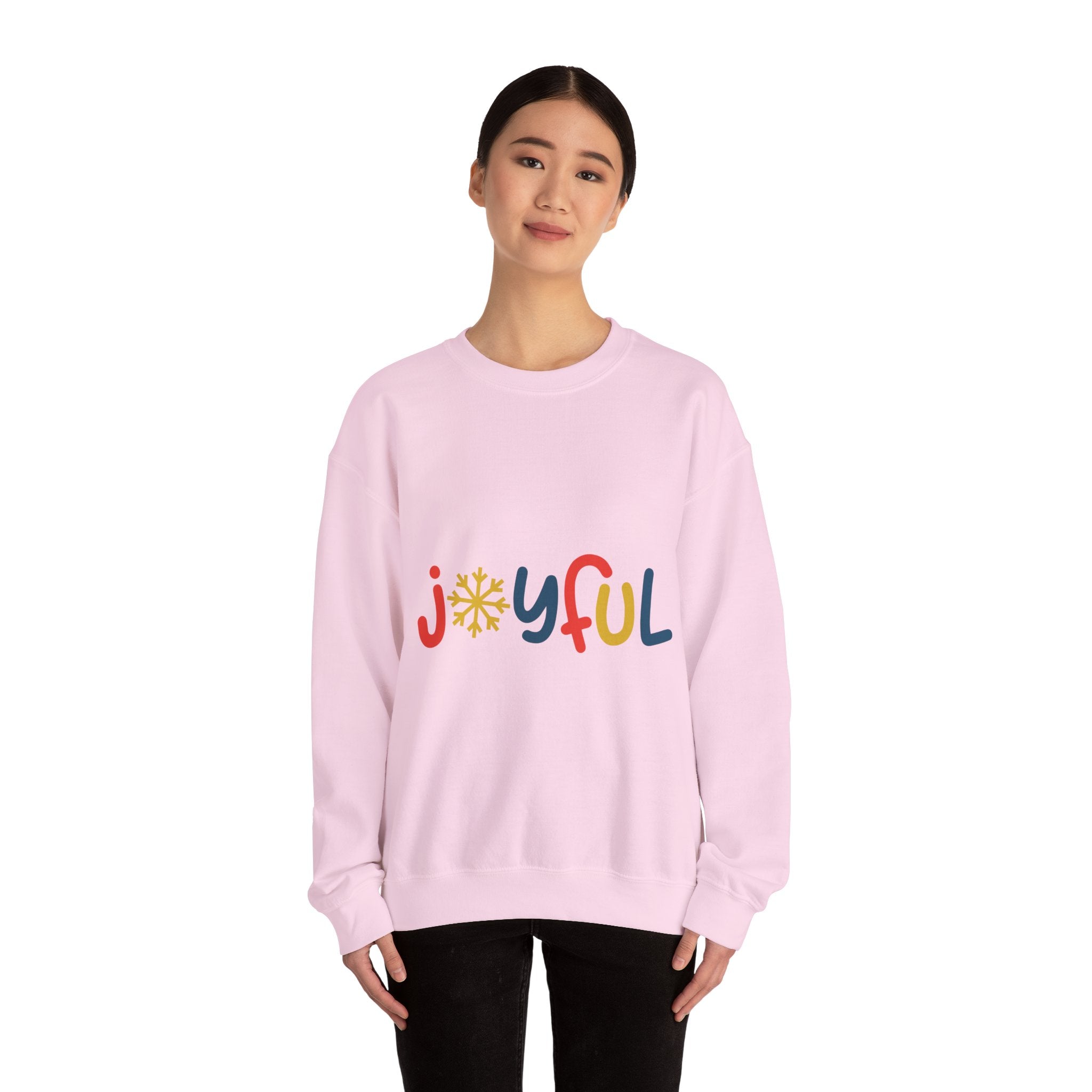 Joyful Snowflake Crewneck Sweatshirt — Festive Holiday Graphic Sweatshirt