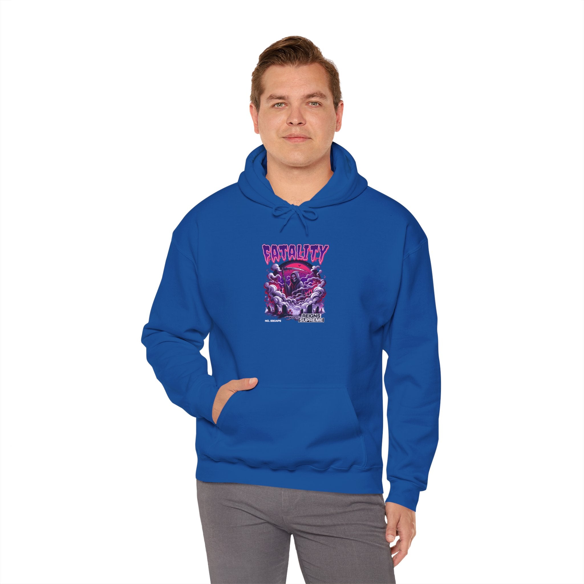 Halloween Spooky Club Hoodie — Fatality Retro Skull Horror Pullover