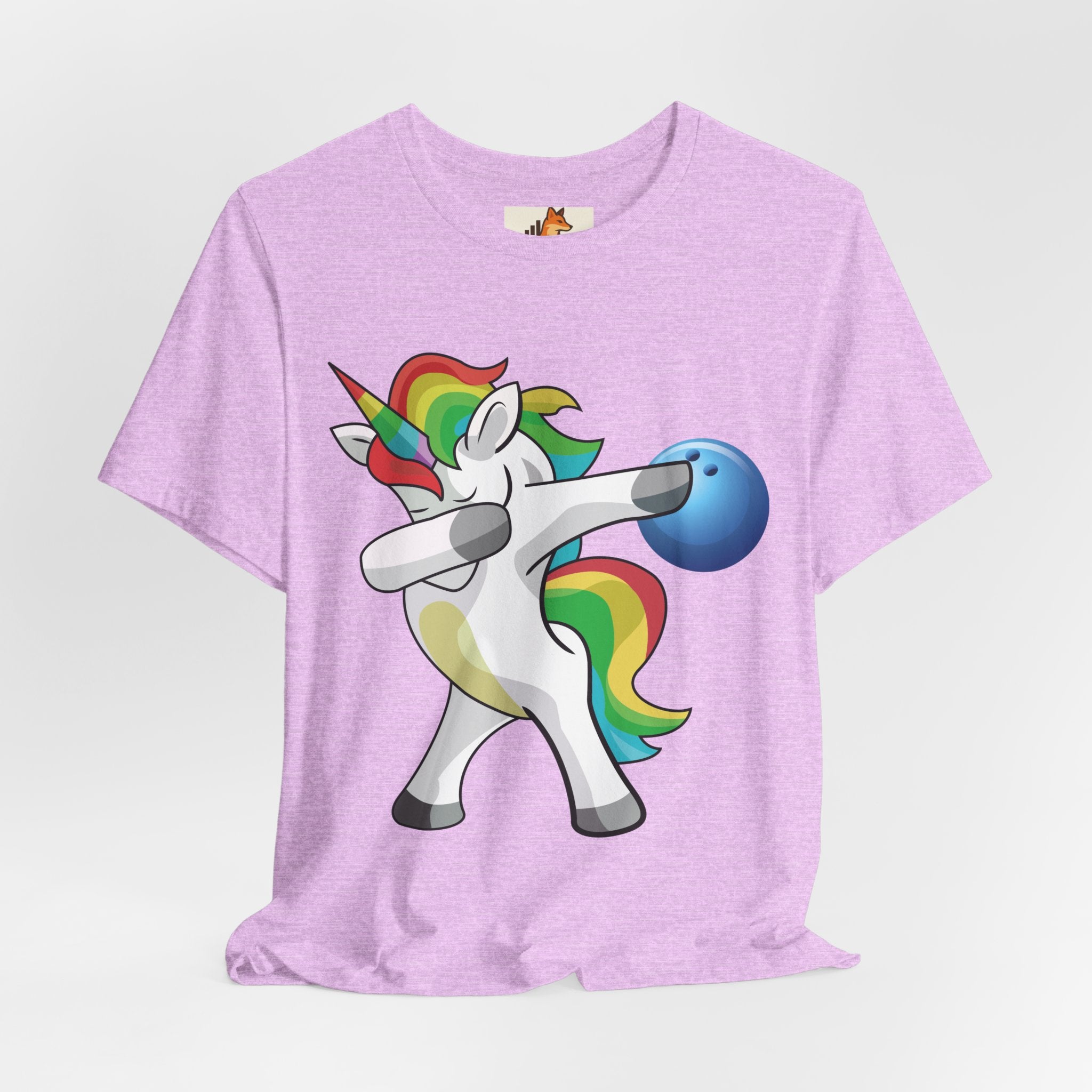 Dabbing Rainbow Unicorn Bowling T‑Shirt