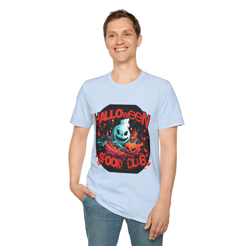 Halloween Spook Club T-Shirt — Haunted Pumpkin Ghost Graphic