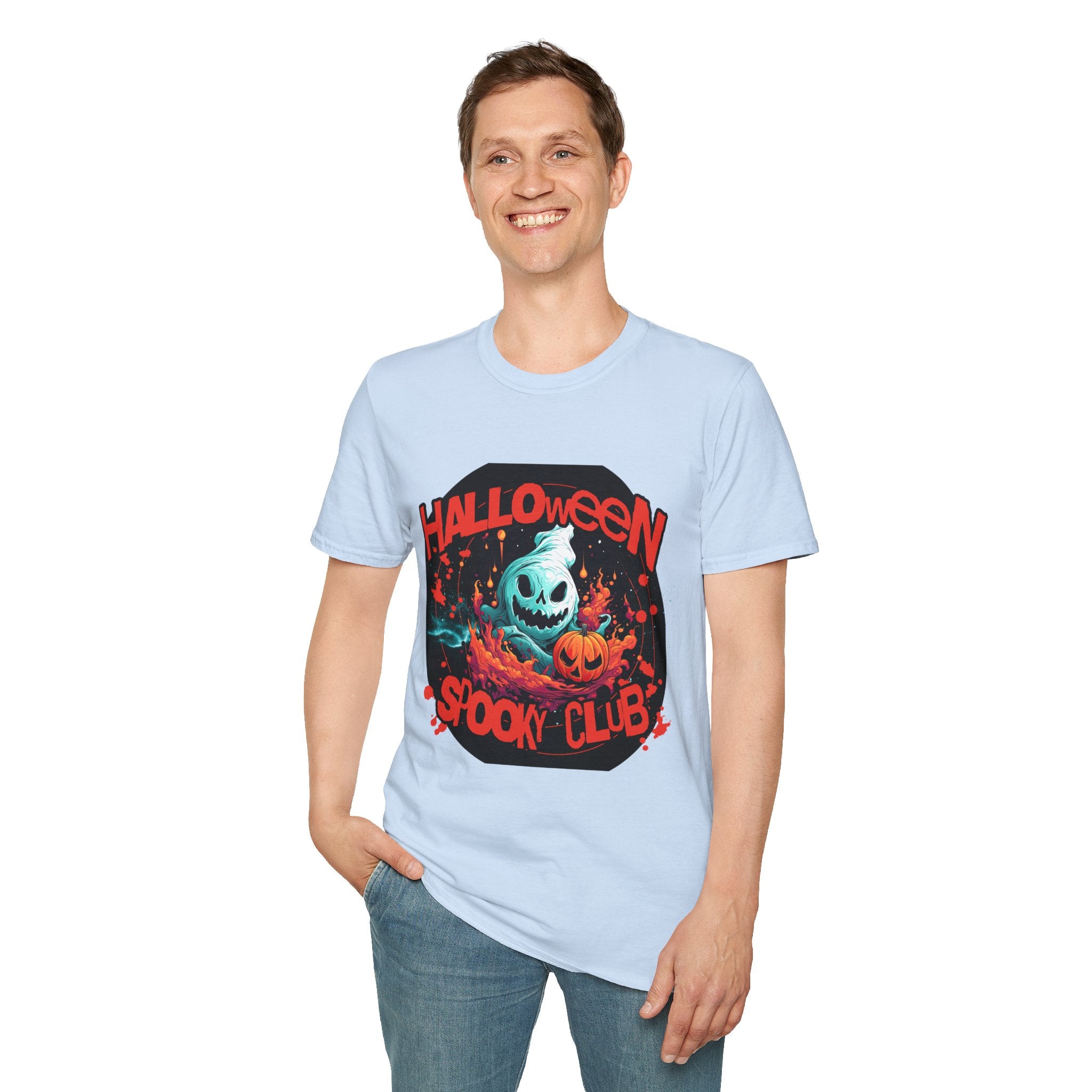 Halloween Spook Club T-Shirt — Haunted Pumpkin Ghost Graphic