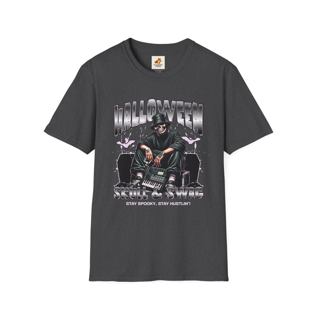 Halloween Skull Graphic T-Shirt — Retro Horror Crew Tee