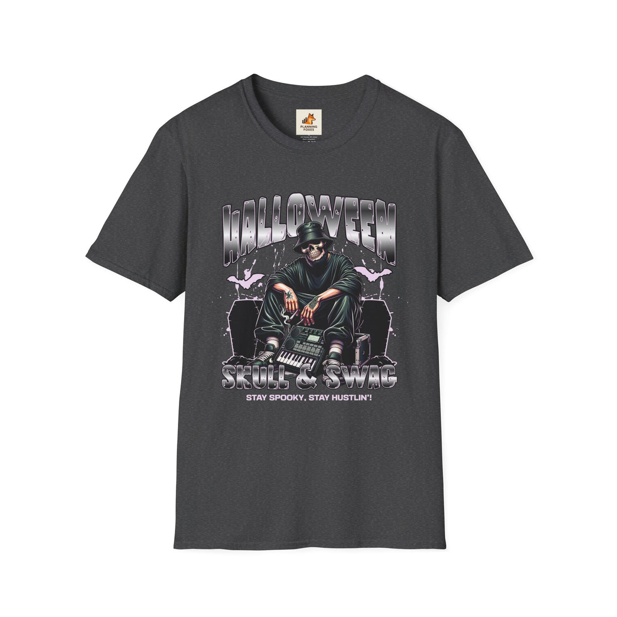 Halloween Skull Graphic T-Shirt — Retro Horror Crew Tee