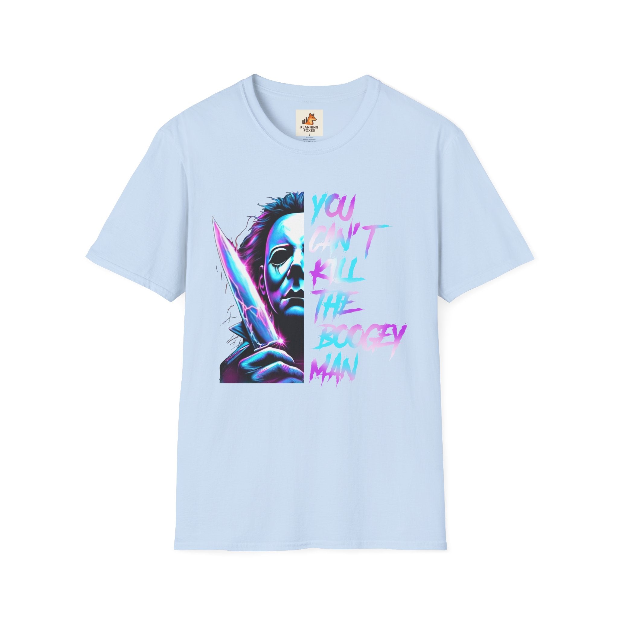 You Can't Kill the Boogeyman T‑Shirt — Retro Neon Michael Myers Horror Tee