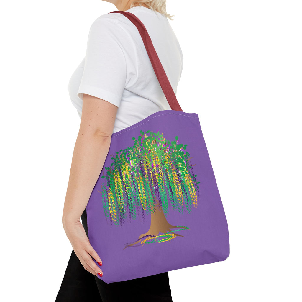 Mardi Gras Bead Tree Art Tote