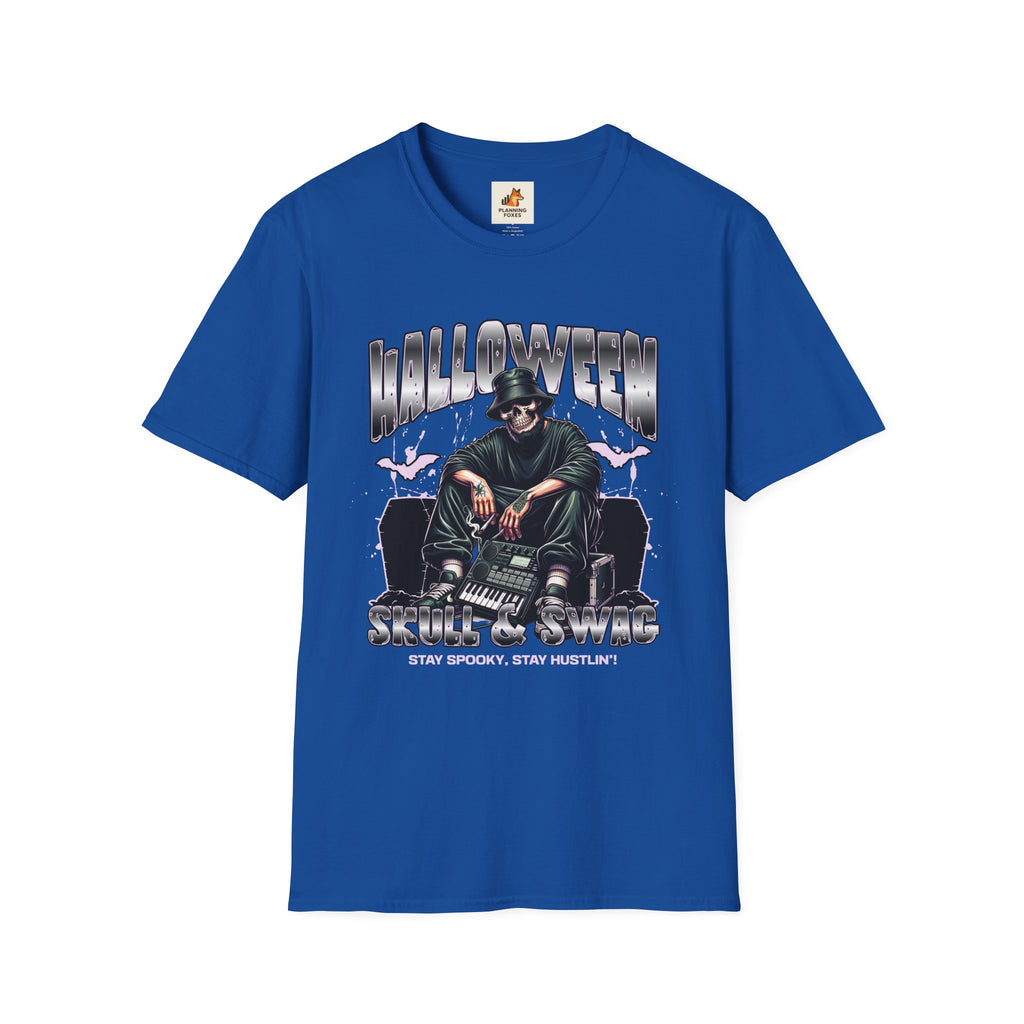 Halloween Skull Graphic T-Shirt — Retro Horror Crew Tee