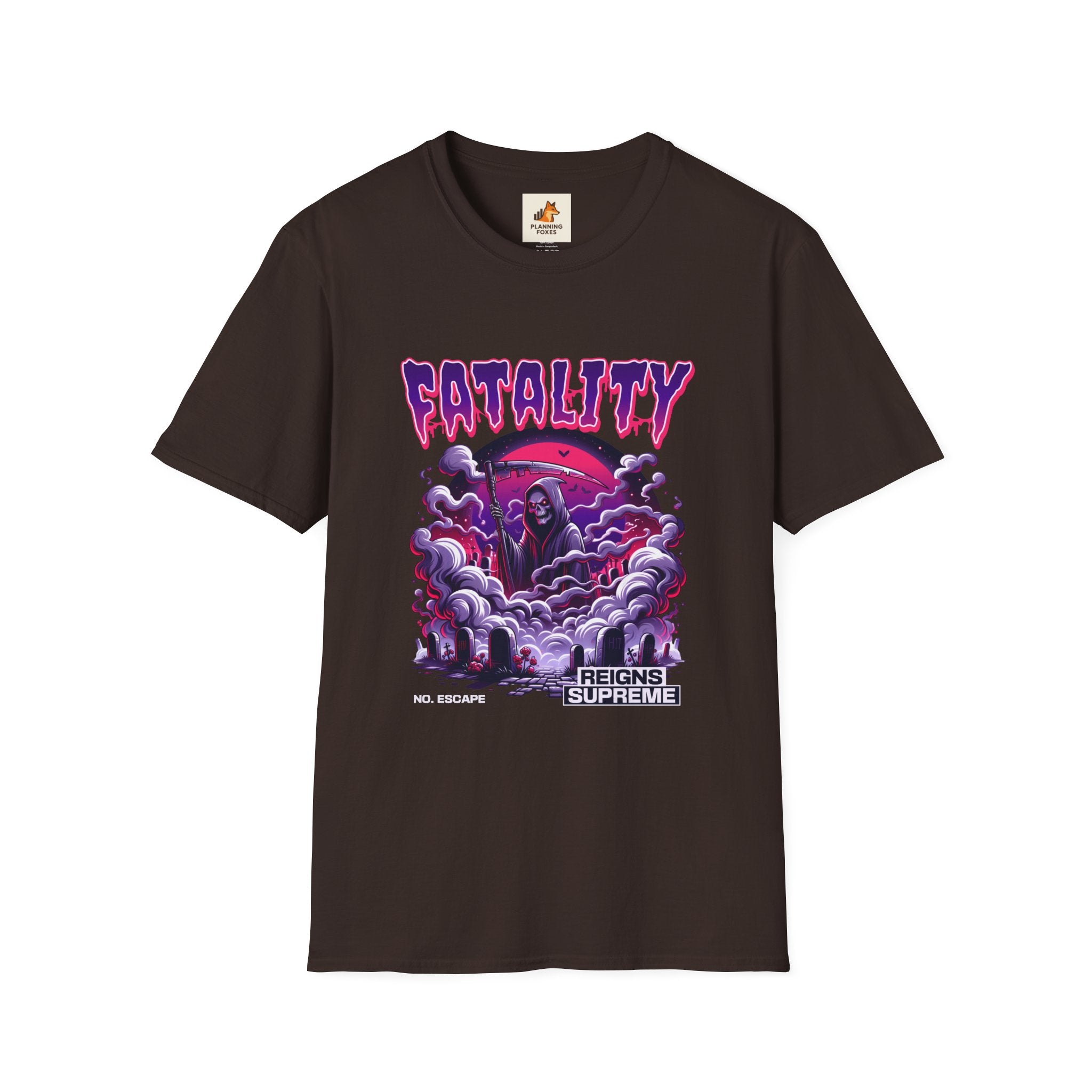 Fatality Graphic Tee — Grim Reaper Arcade Horror T-Shirt