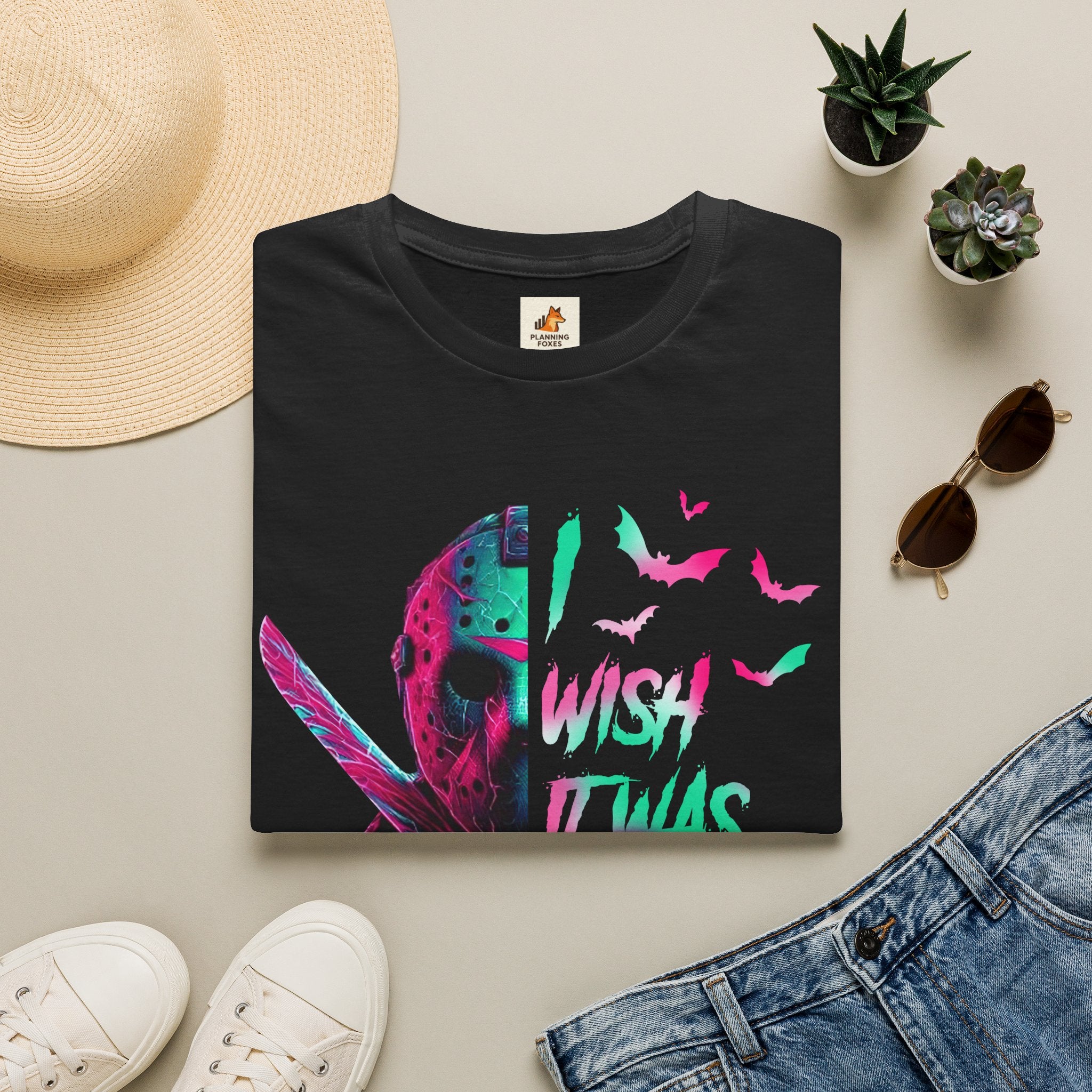 Friday Vibes T-Shirt — Neon Jason "Wish It Was Friday" Graphic Tee