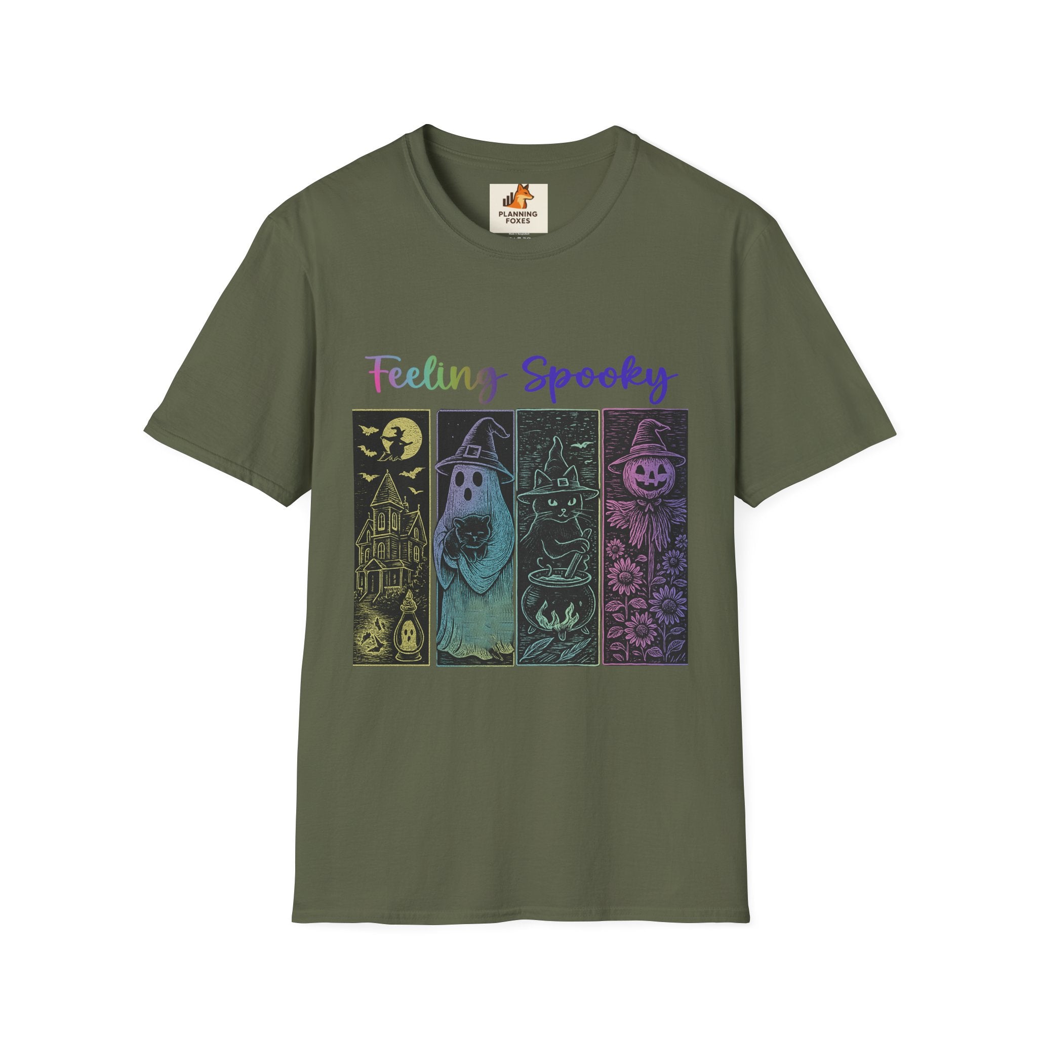 Feeling Spooky Halloween T-Shirt — Cute Ghost & Pumpkin Graphic