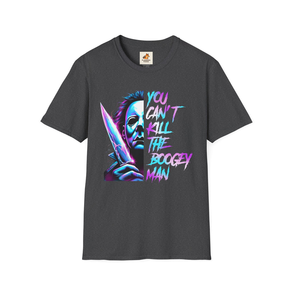 You Can't Kill the Boogeyman T‑Shirt — Retro Neon Michael Myers Horror Tee