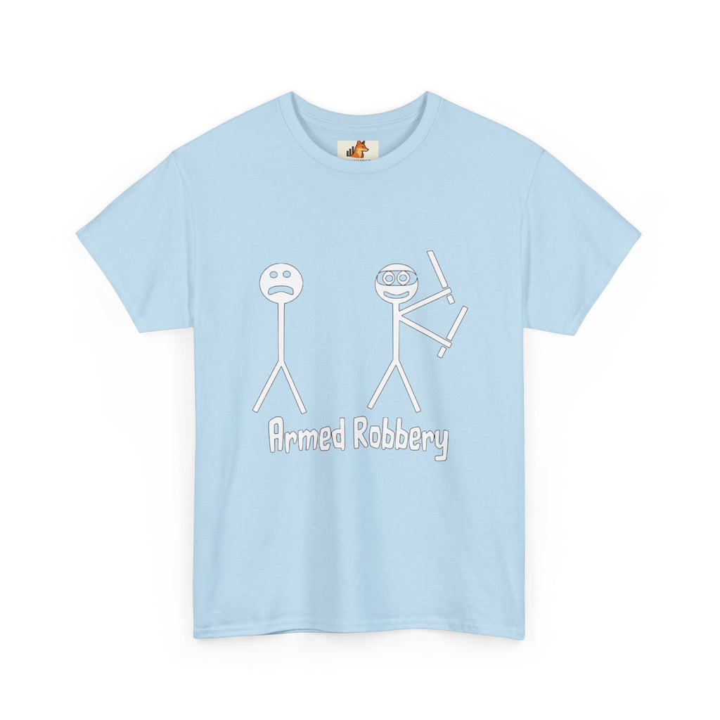 T-Shirt — 'Armed Robbery' Stick Figure Graphic Tee