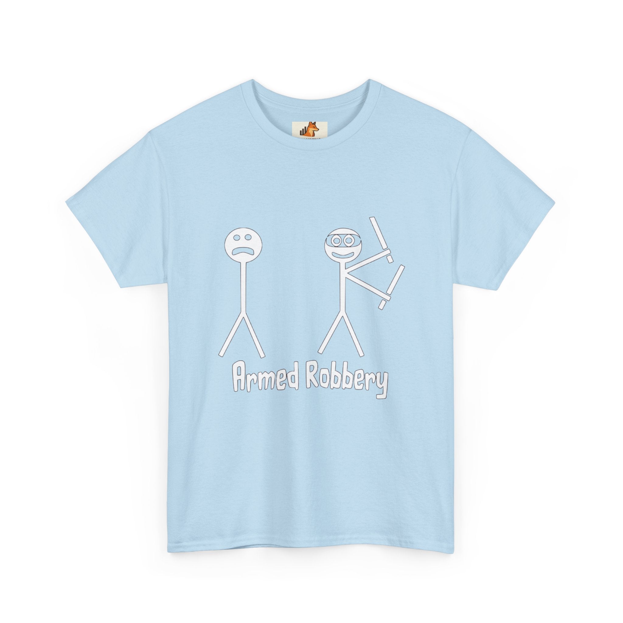 T-Shirt — 'Armed Robbery' Stick Figure Graphic Tee
