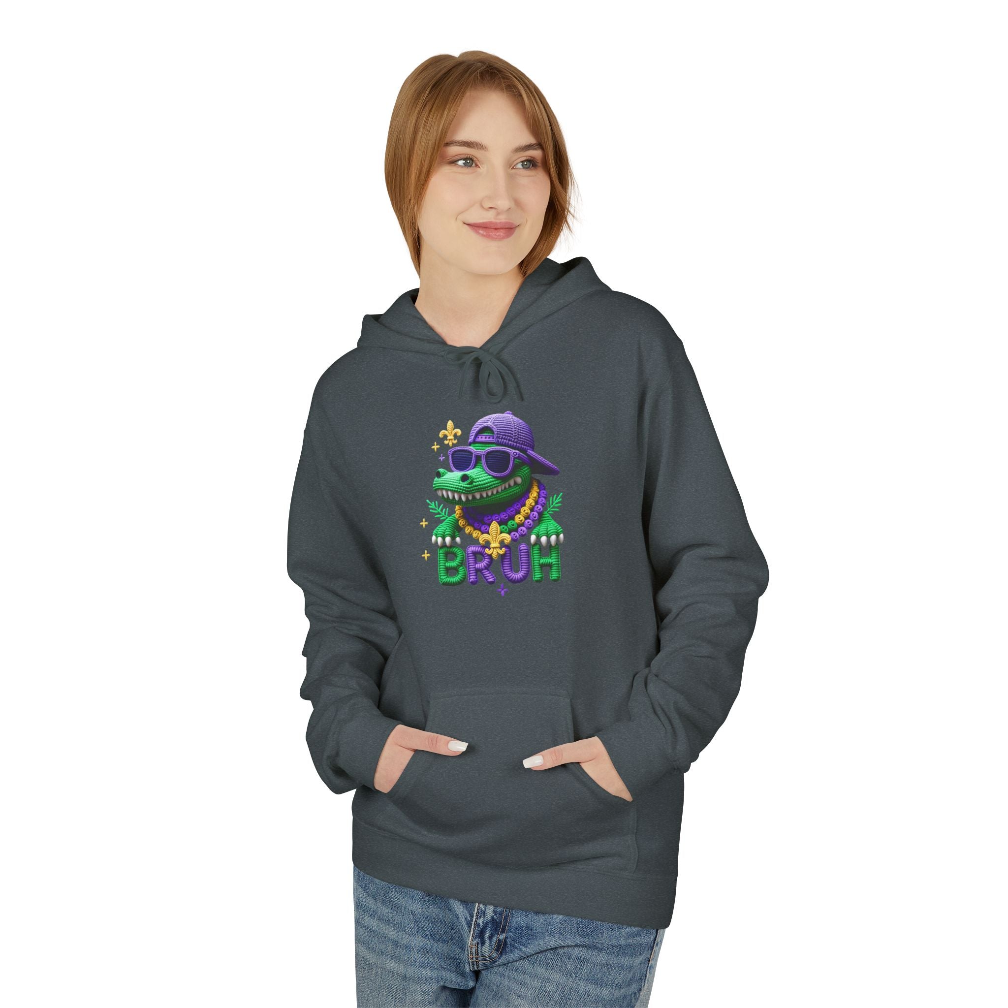 Mardi Gras Louisiana Fleur-de-Lis Hoodie — Bruh Gator Graphic
