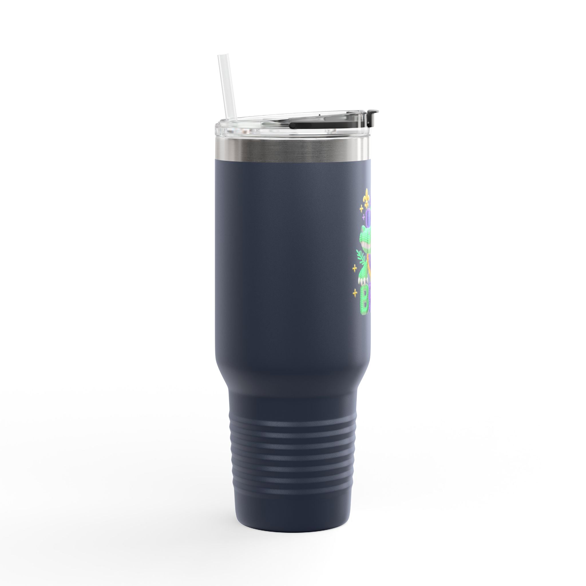 40oz Insulated Travel Mug – Cool Gator 'BRUH' Stainless Tumbler with Straw