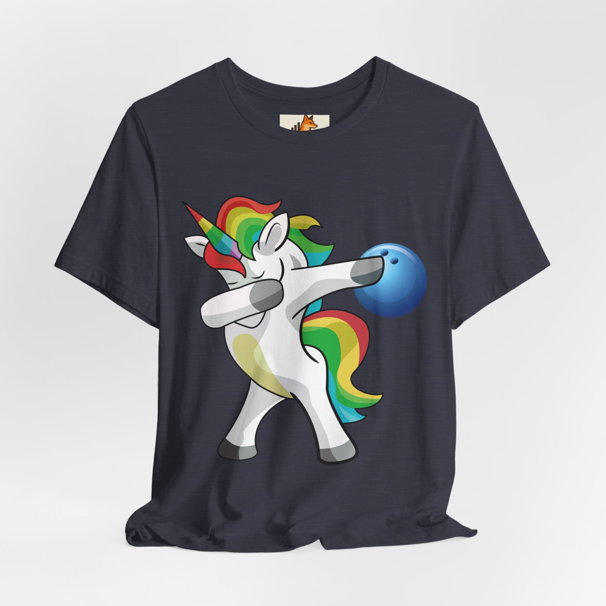 Dabbing Rainbow Unicorn Bowling T‑Shirt