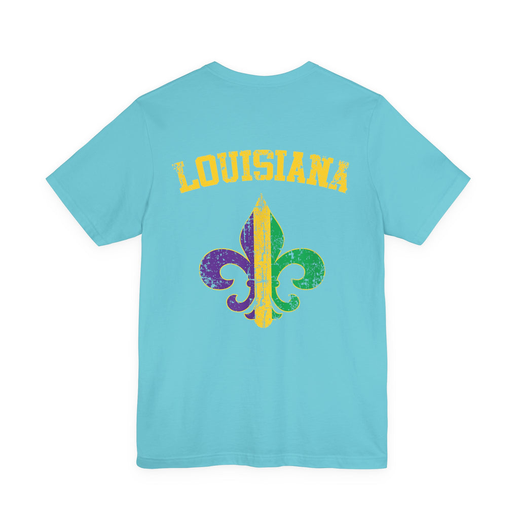 Mardi Gras 'Shake Your Bootie' T‑Shirt — Louisiana Fleur‑de‑Lis Tee