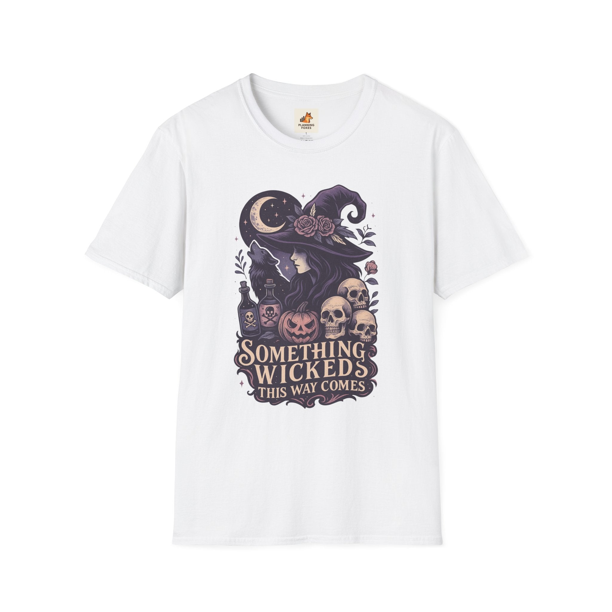Witchy Moon T‑Shirt — "Something Wicked This Way Comes" Halloween Tee