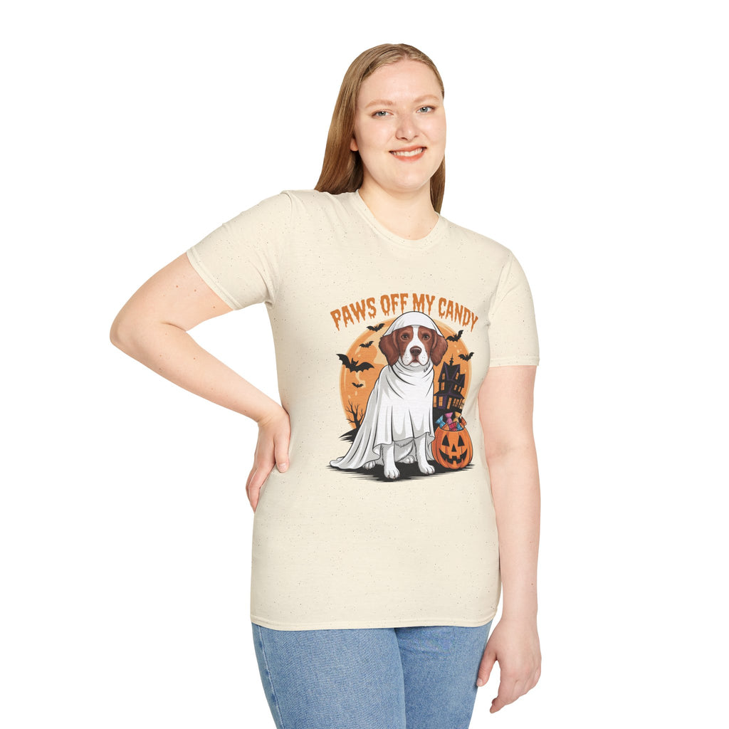Halloween Dog T‑Shirt — "Paws Off My Candy" Ghost Beagle Costume Tee