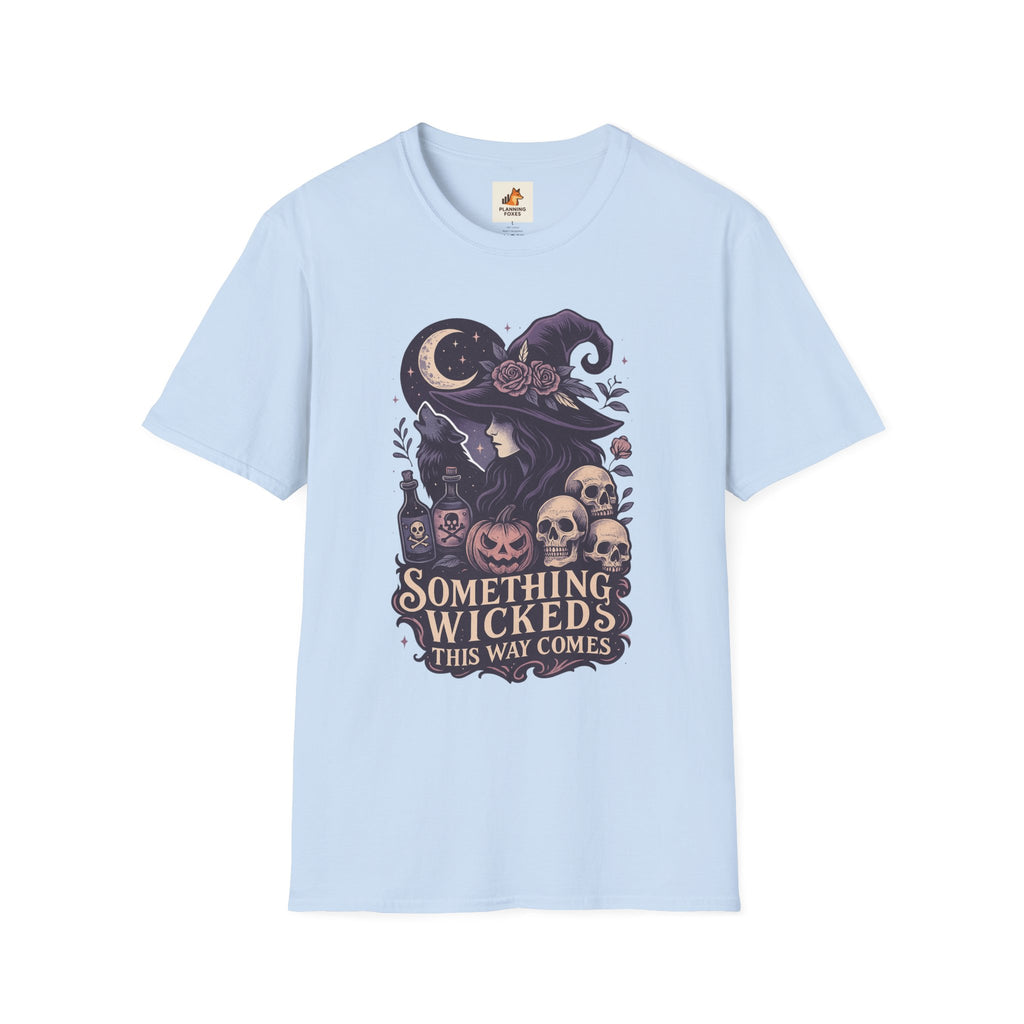 Witchy Moon T‑Shirt — "Something Wicked This Way Comes" Halloween Tee