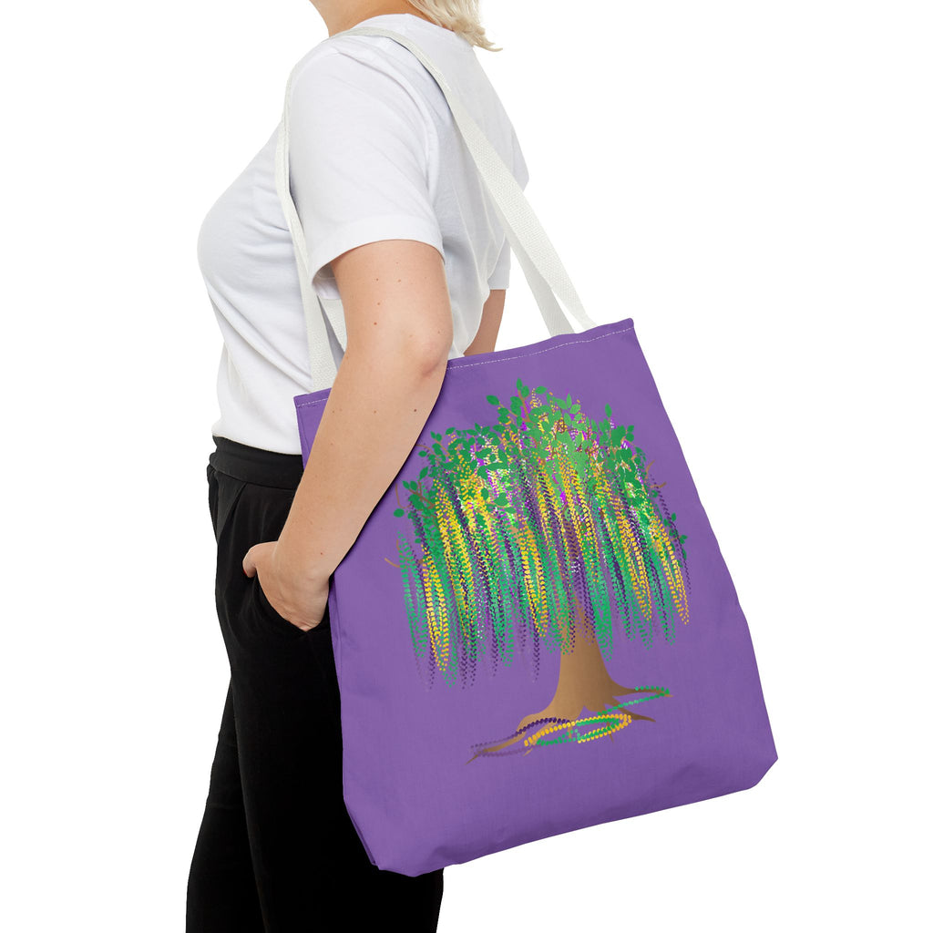 Mardi Gras Bead Tree Art Tote