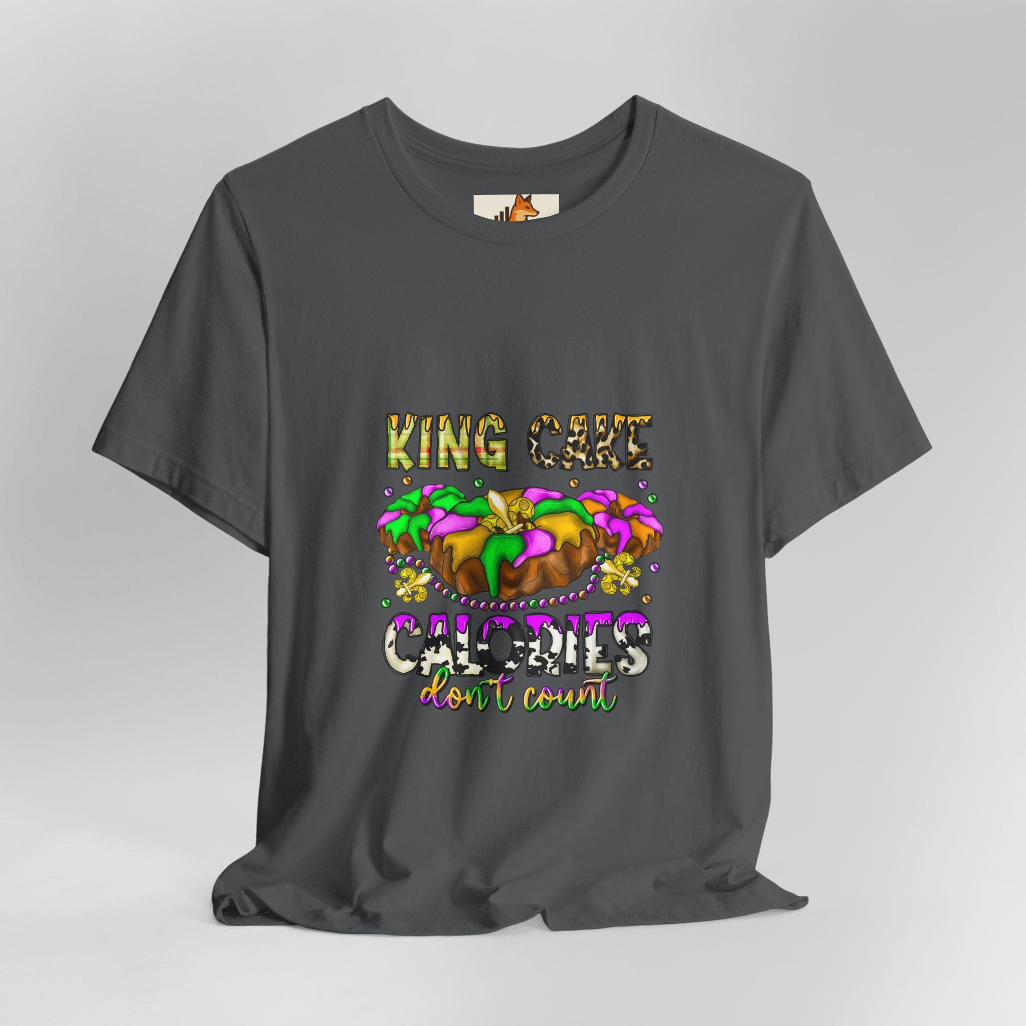 King Cake Calories Tee — Mardi Gras Louisiana Fleur-de-Lis Shirt