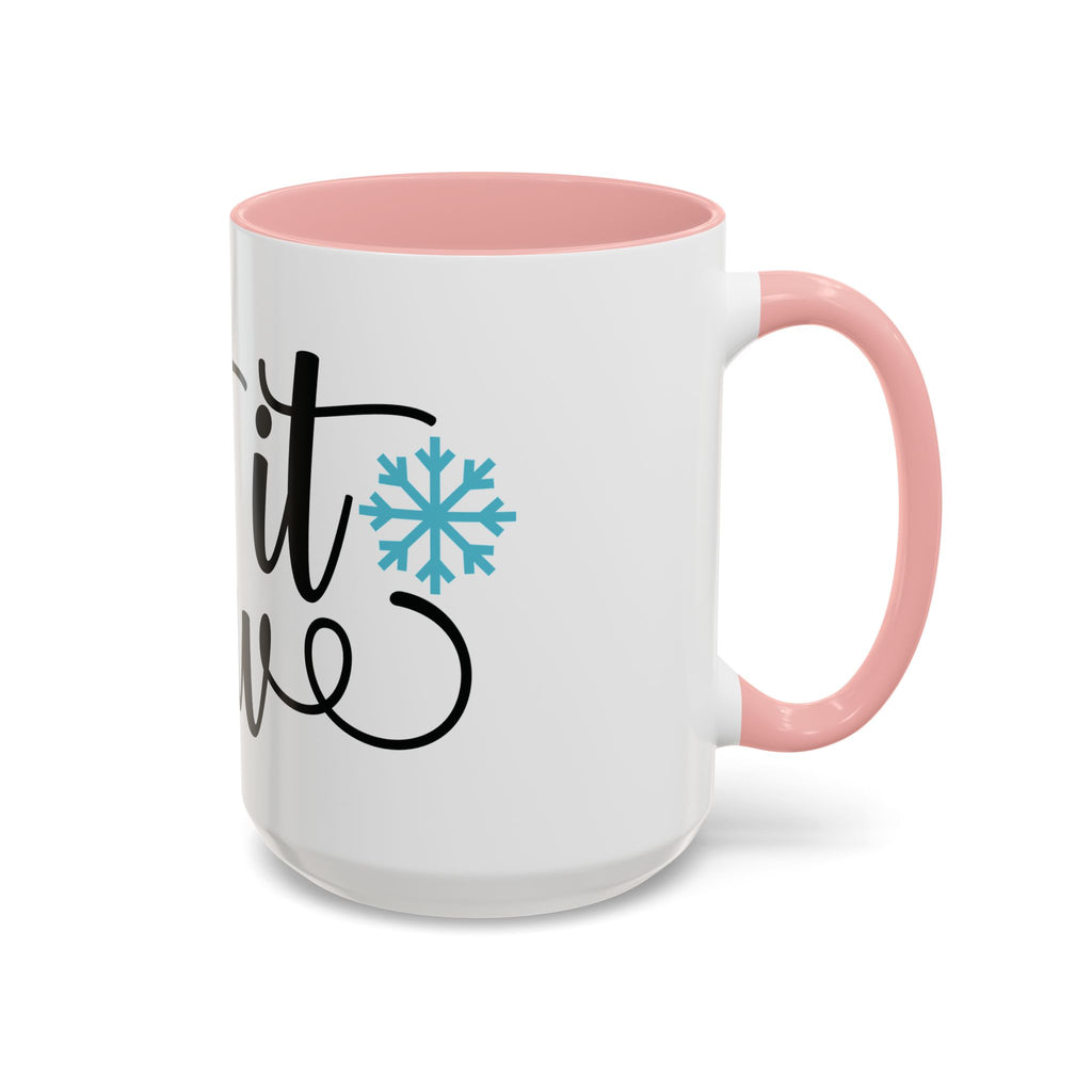 Let It Snow Accent Coffee Mug — Winter Holiday Snowflake Coffee Cup (11/15oz)