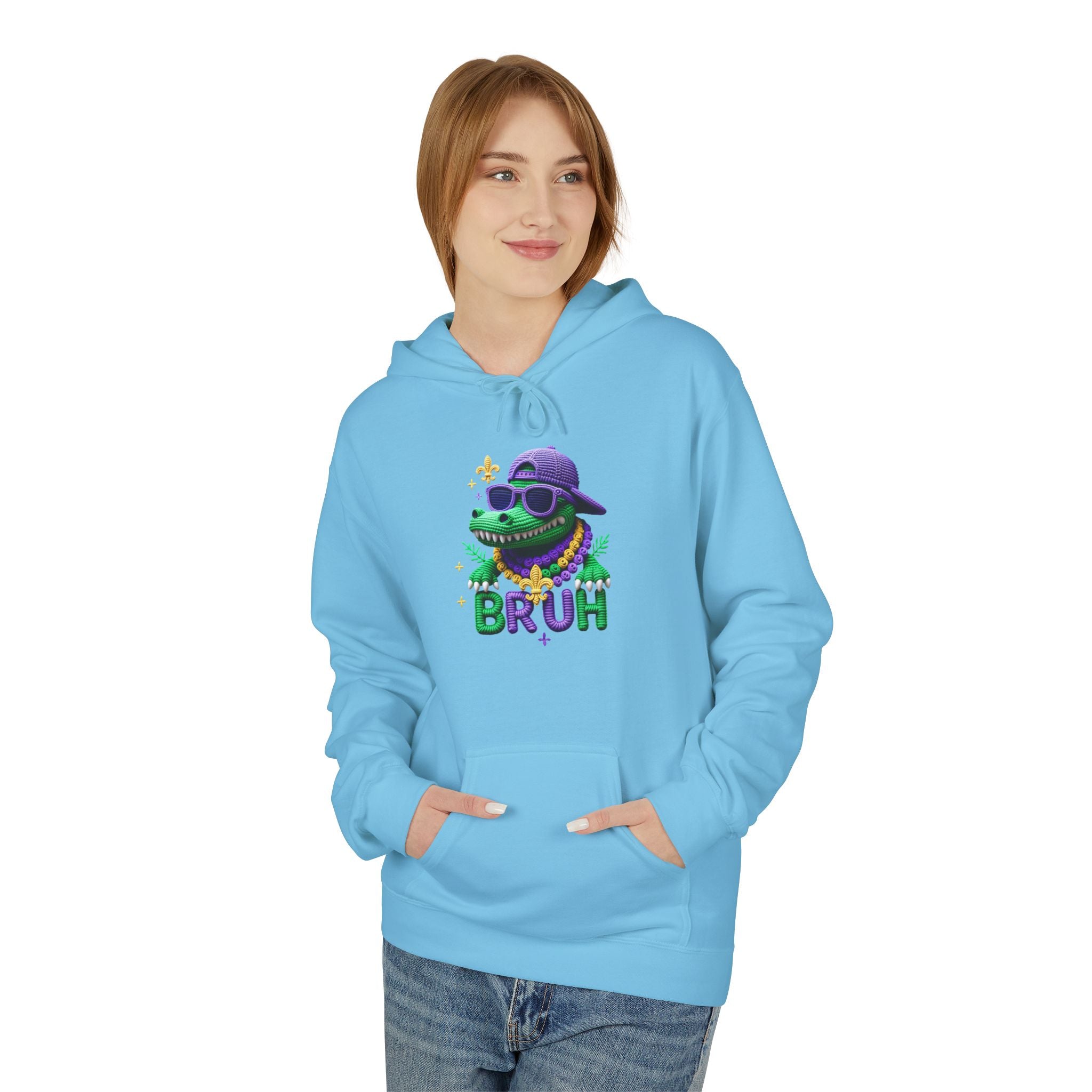 Mardi Gras Louisiana Fleur-de-Lis Hoodie — Bruh Gator Graphic