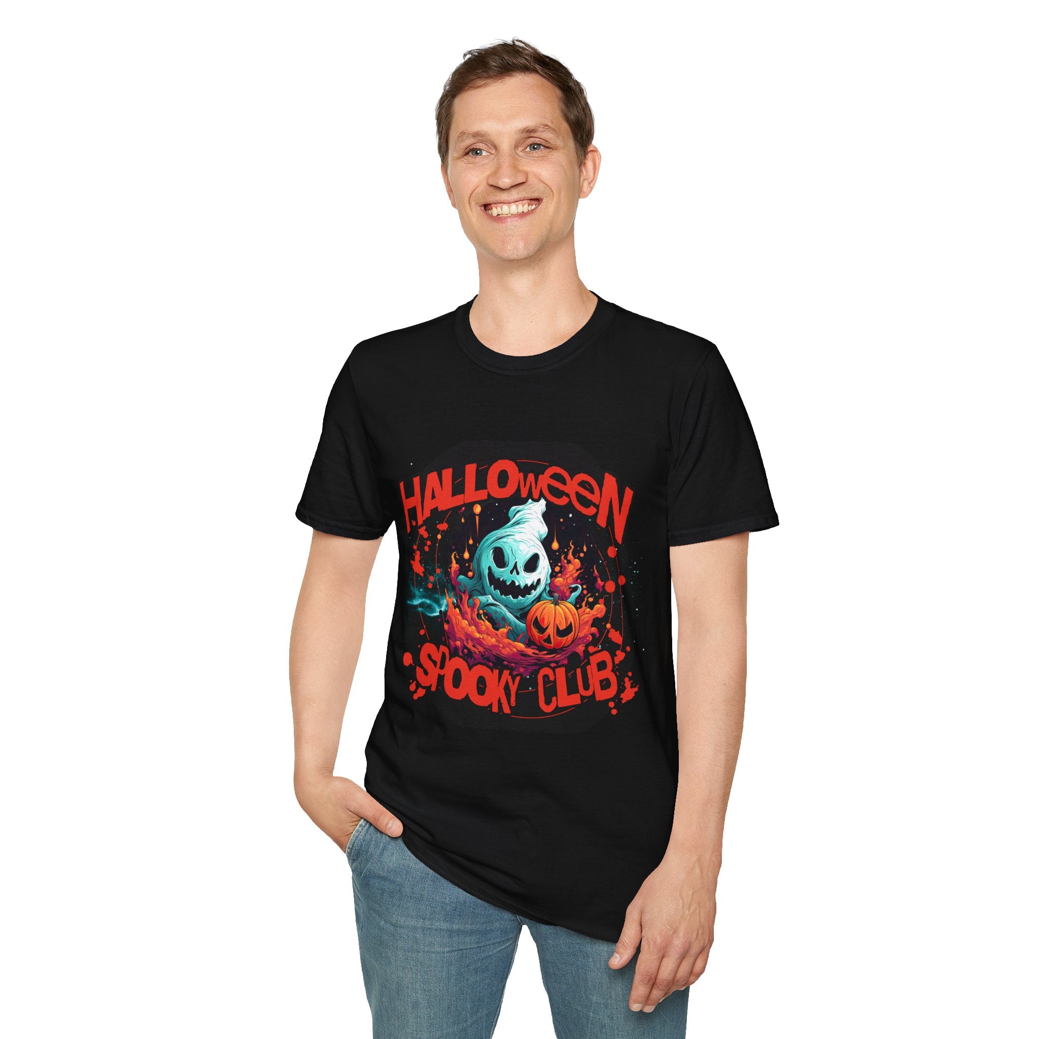 Halloween Spook Club T-Shirt — Haunted Pumpkin Ghost Graphic