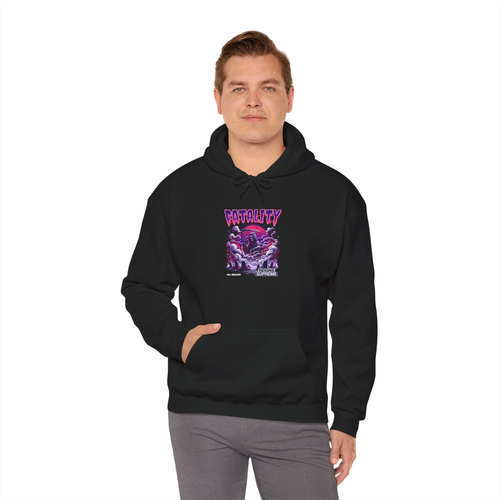 Halloween Spooky Club Hoodie — Fatality Retro Skull Horror Pullover