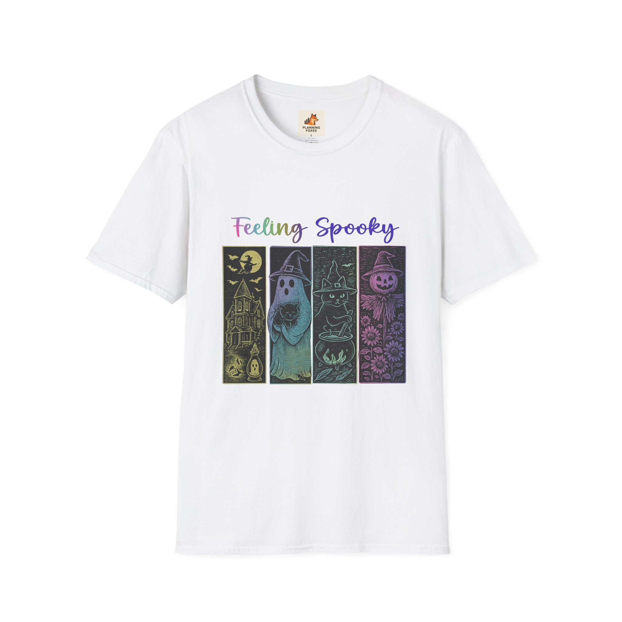 Feeling Spooky Halloween T-Shirt — Cute Ghost, Witch & Pumpkin Design
