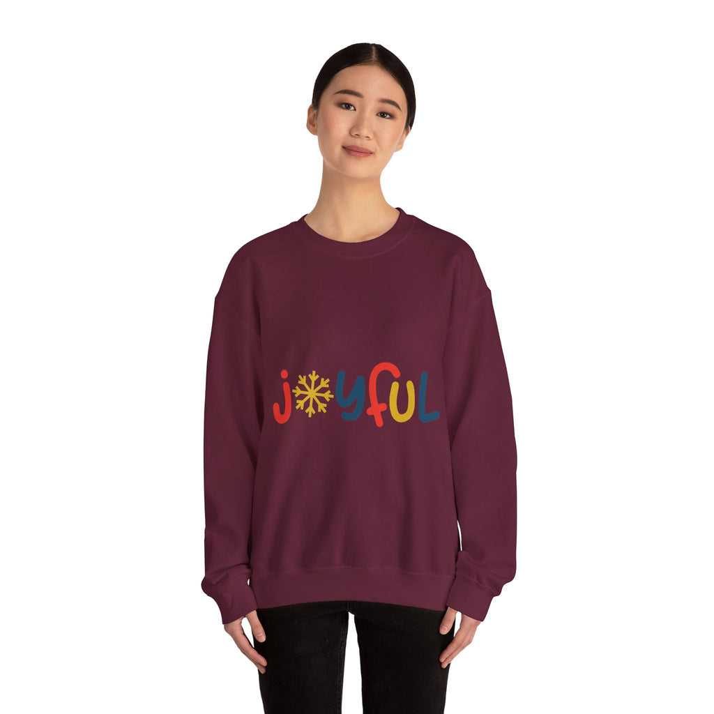 Joyful Snowflake Crewneck Sweatshirt — Festive Holiday Graphic Sweatshirt