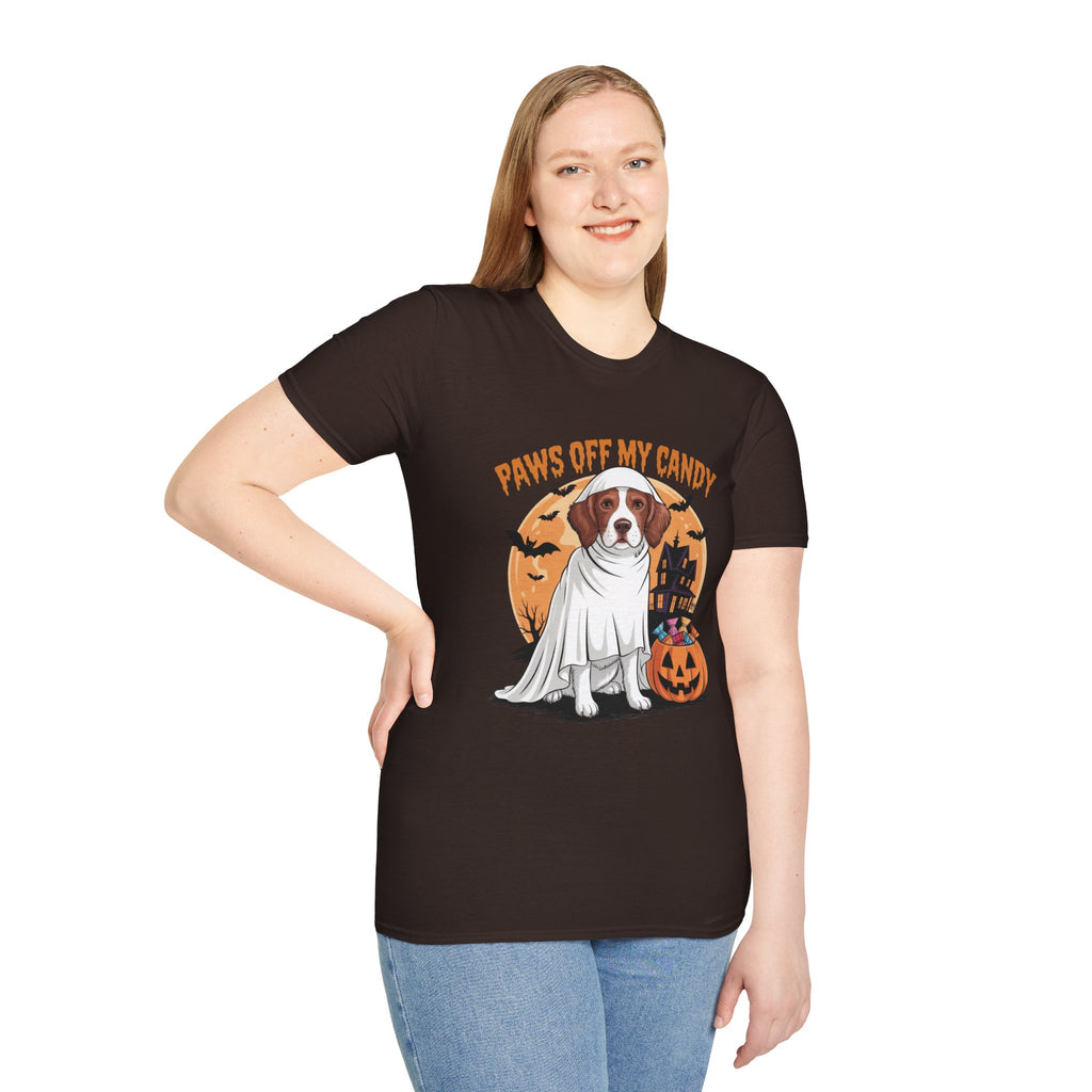 Halloween Dog T‑Shirt — "Paws Off My Candy" Ghost Beagle Costume Tee