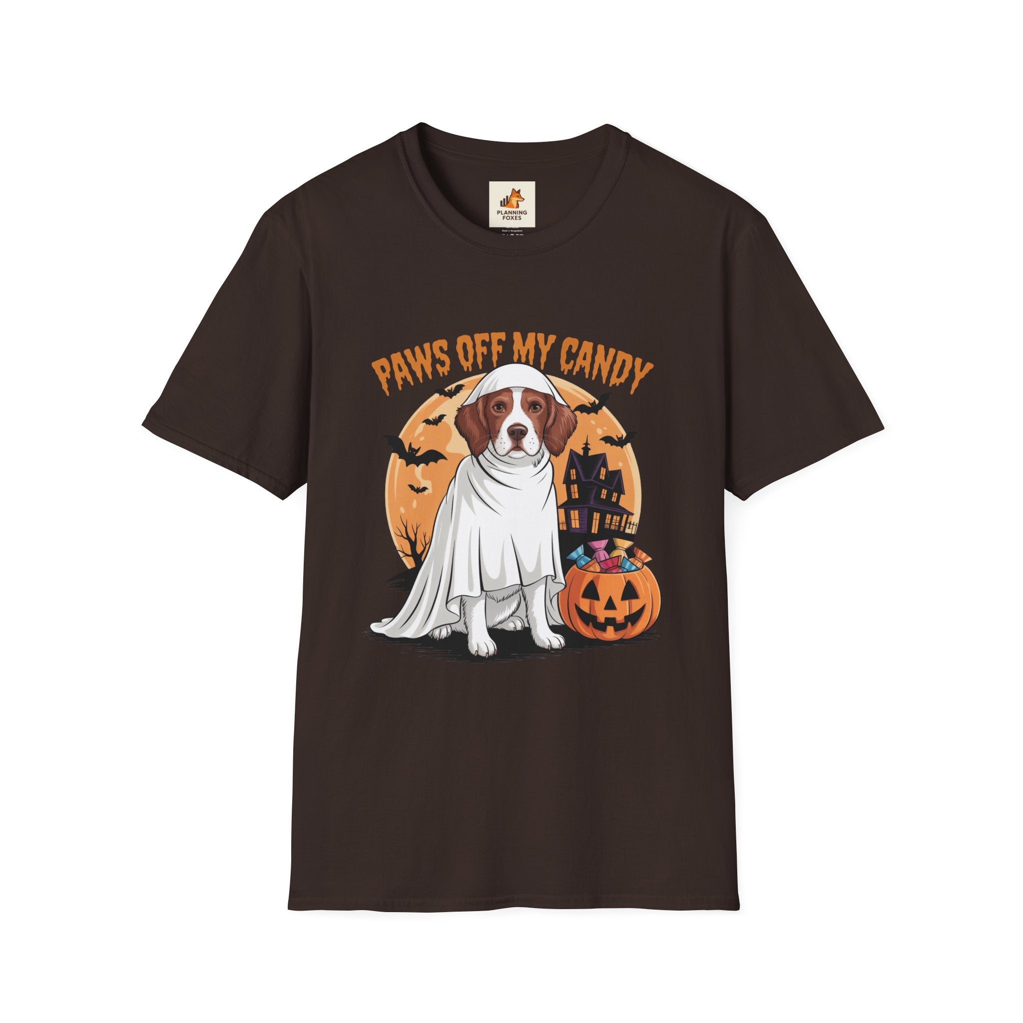 Halloween Dog T‑Shirt — "Paws Off My Candy" Ghost Beagle Costume Tee