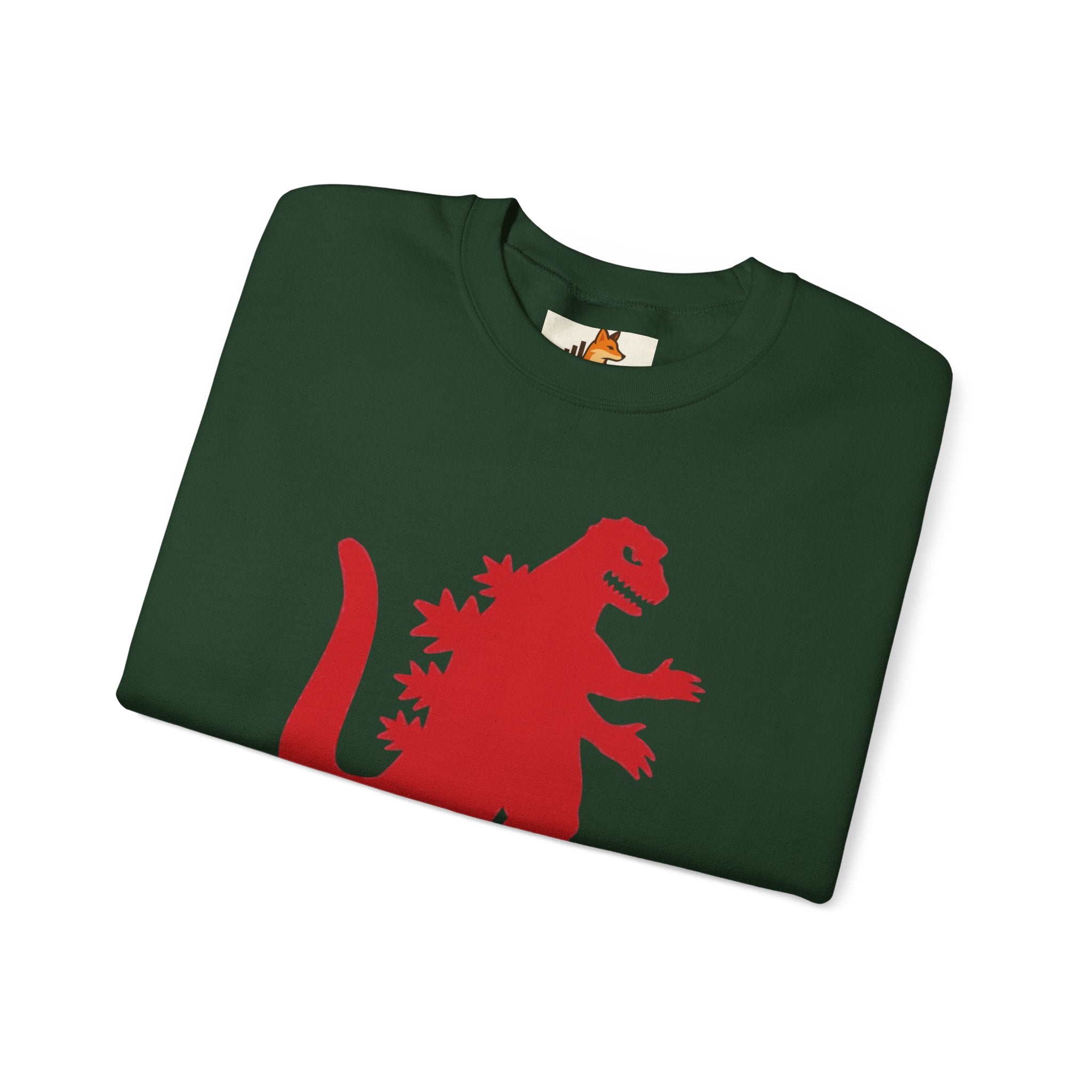Red Godzilla Silhouette Crewneck Sweatshirt