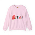 Believe Christmas Sweatshirt — Festive Tree & Reindeer Holiday Crewneck
