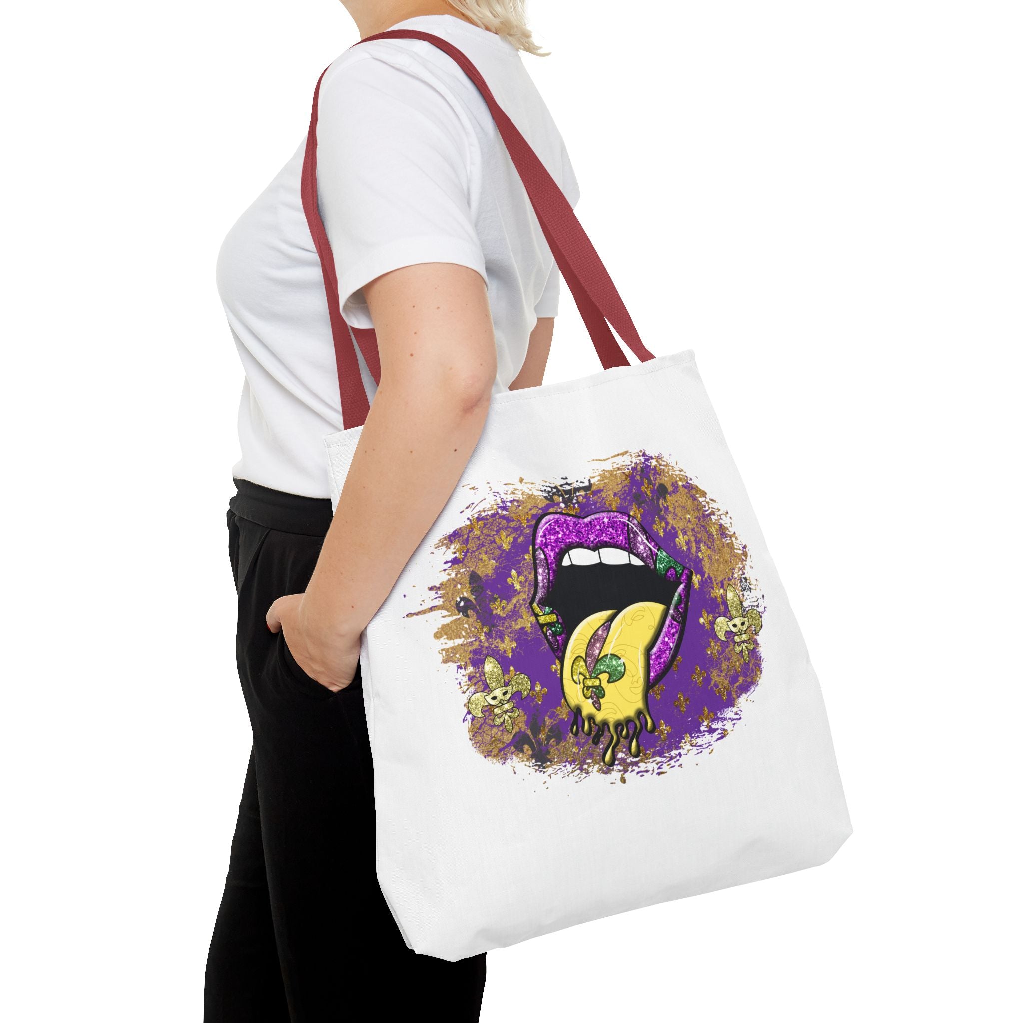 Graphic Tote Bag — Mardi Gras Tongue Pop Art