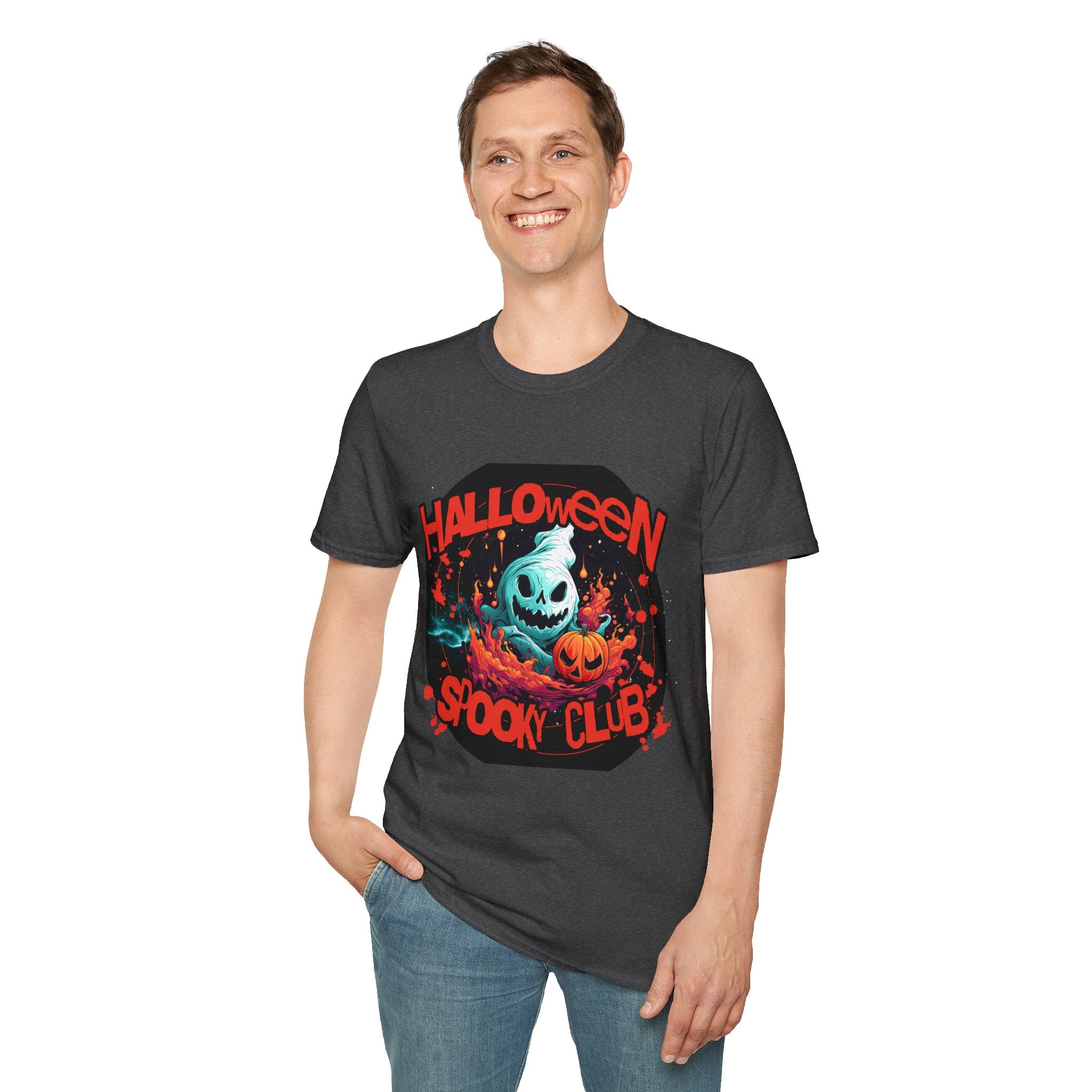 Halloween Spook Club T-Shirt — Haunted Pumpkin Ghost Graphic