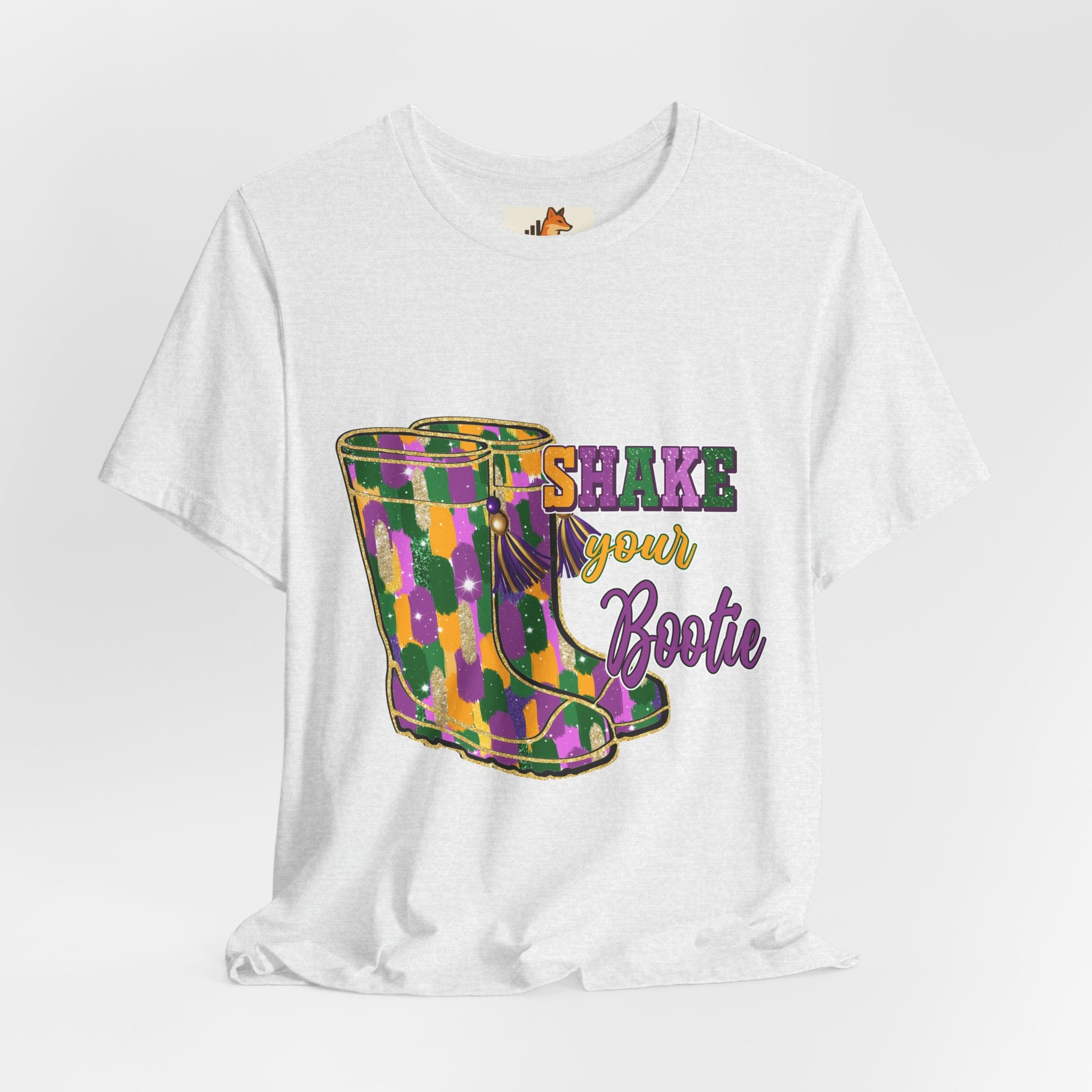 Mardi Gras 'Shake Your Bootie' T‑Shirt — Louisiana Fleur‑de‑Lis Tee