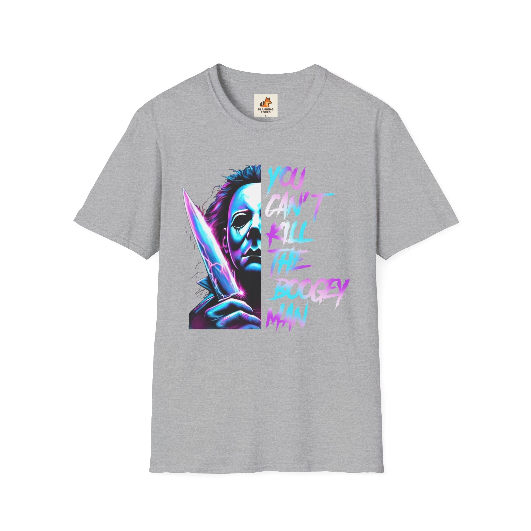 You Can't Kill the Boogeyman T‑Shirt — Retro Neon Michael Myers Horror Tee