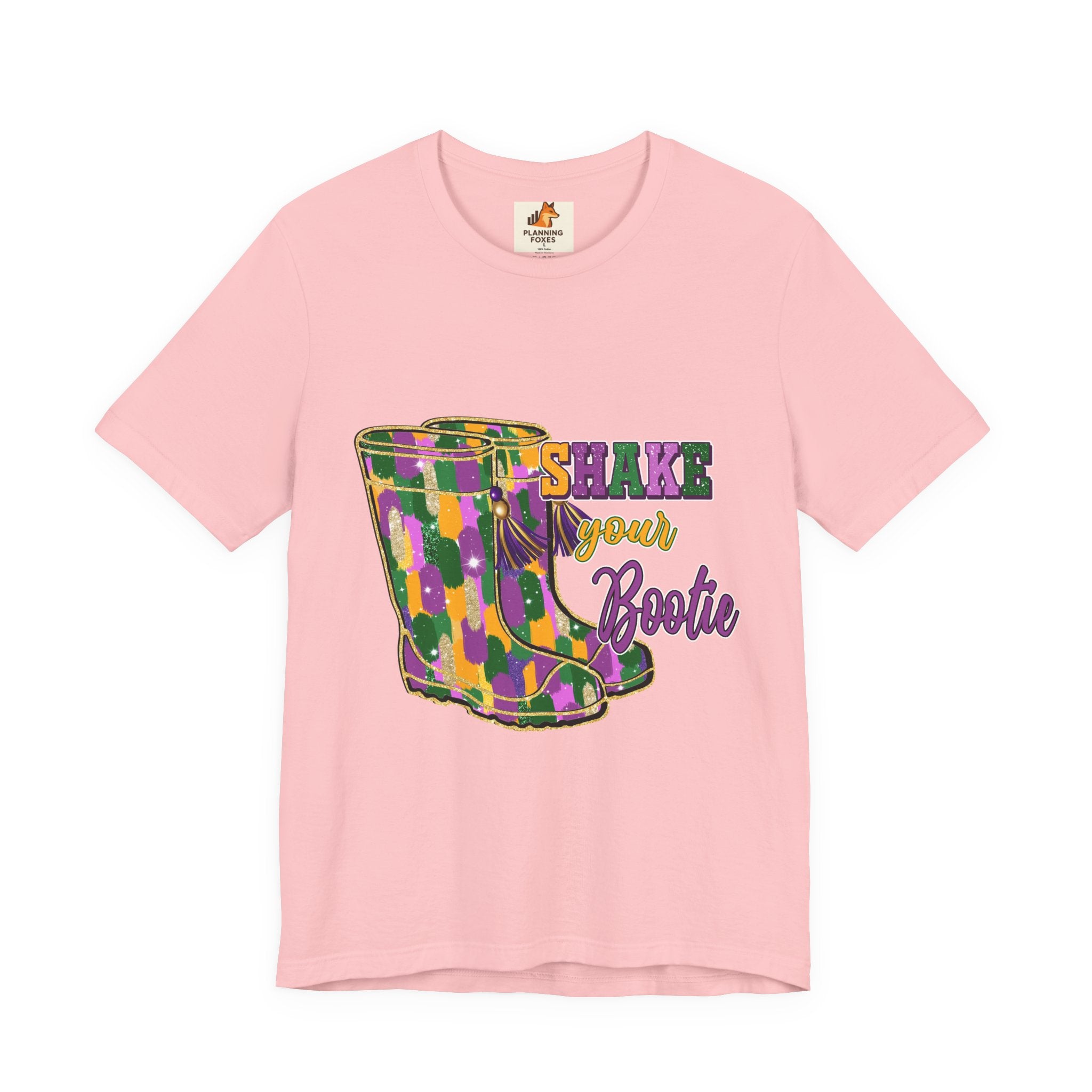 Mardi Gras 'Shake Your Bootie' T‑Shirt — Louisiana Fleur‑de‑Lis Tee