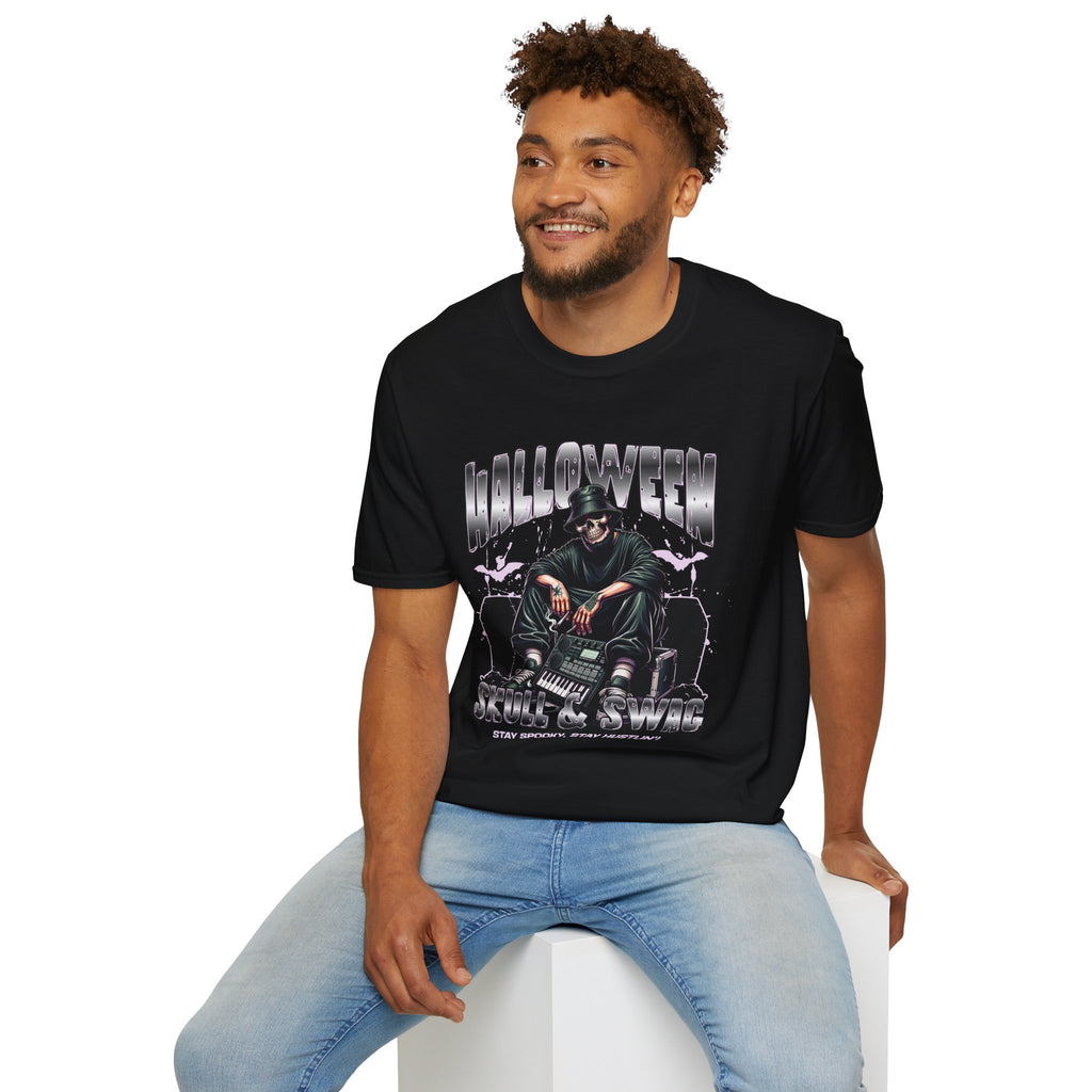 Halloween Skull Graphic T-Shirt — Retro Horror Crew Tee