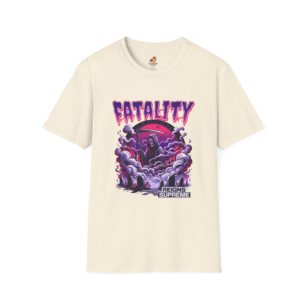 Fatality Graphic Tee — Grim Reaper Arcade Horror T-Shirt