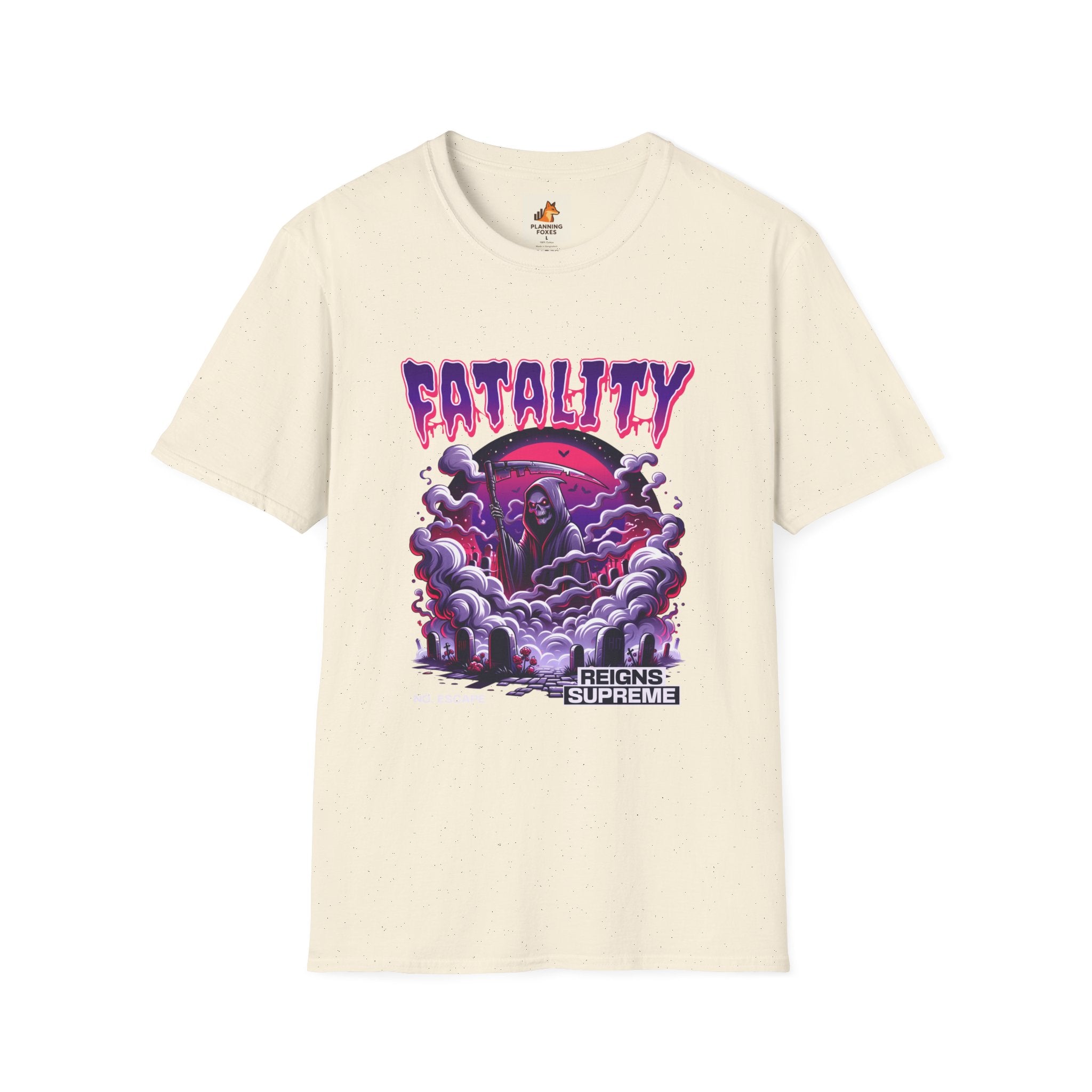Fatality Graphic Tee — Grim Reaper Arcade Horror T-Shirt