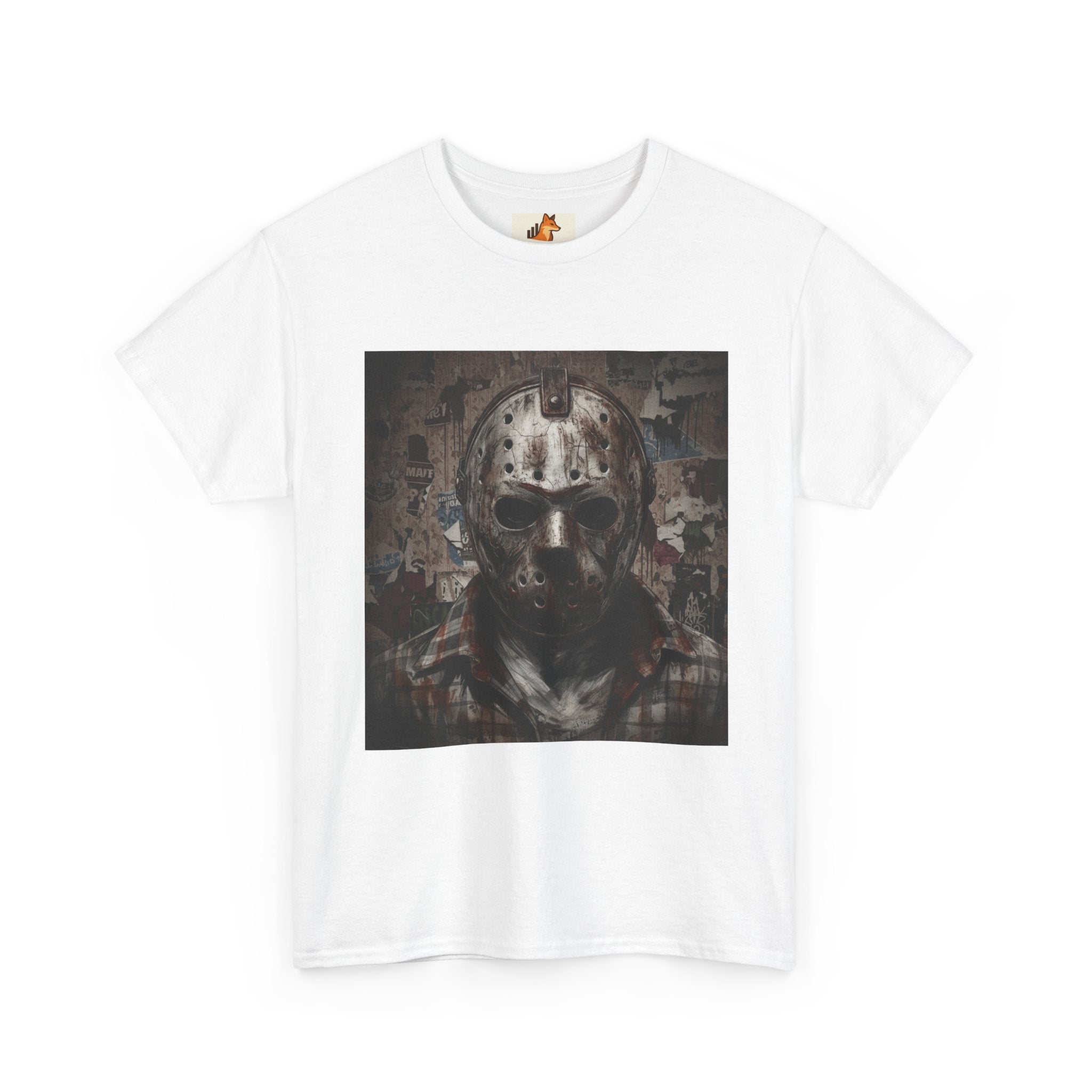 Hockey Mask Horror Tee — Retro Jason-Style Slasher Graphic Shirt