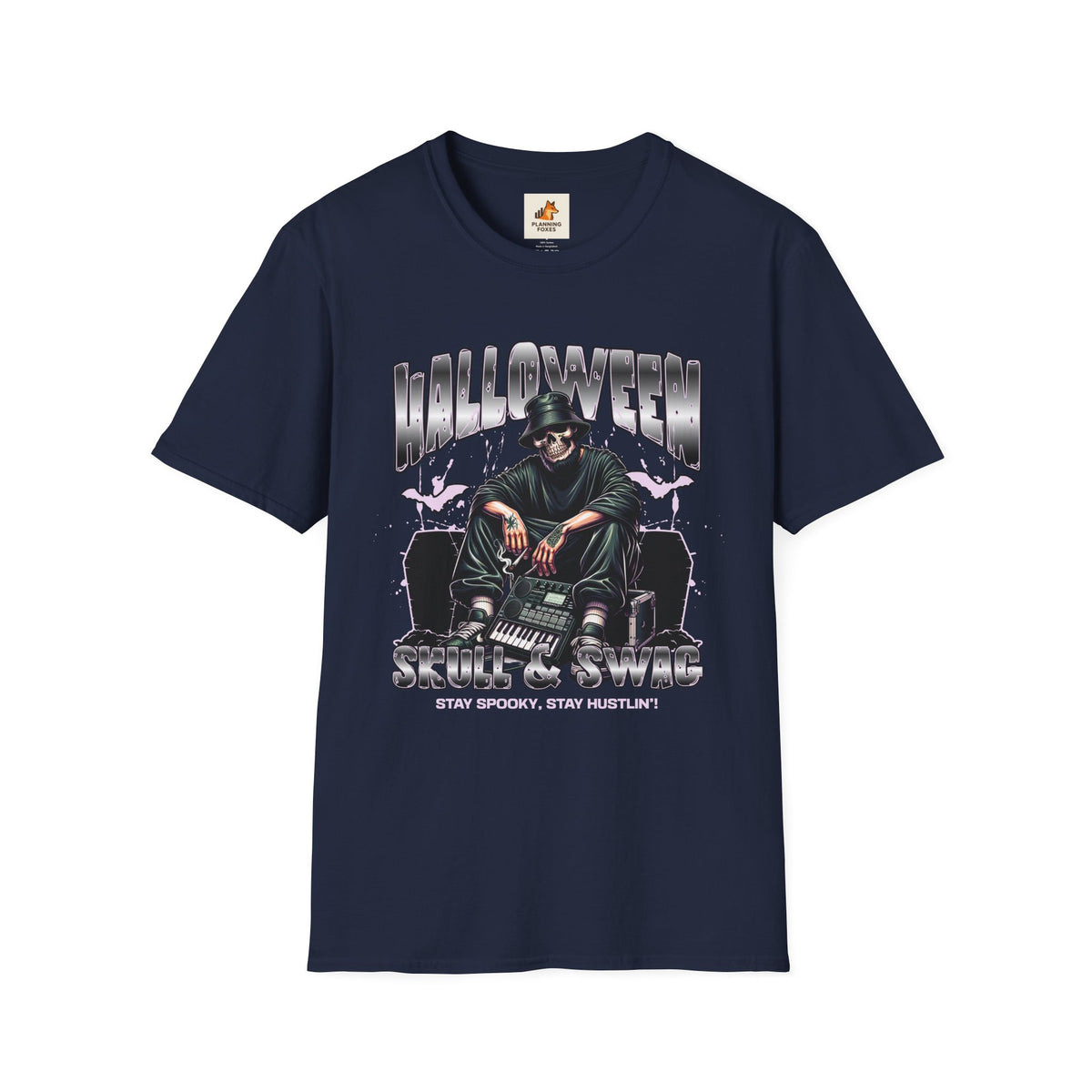 Halloween Skull Graphic T-Shirt — Retro Horror Crew Tee